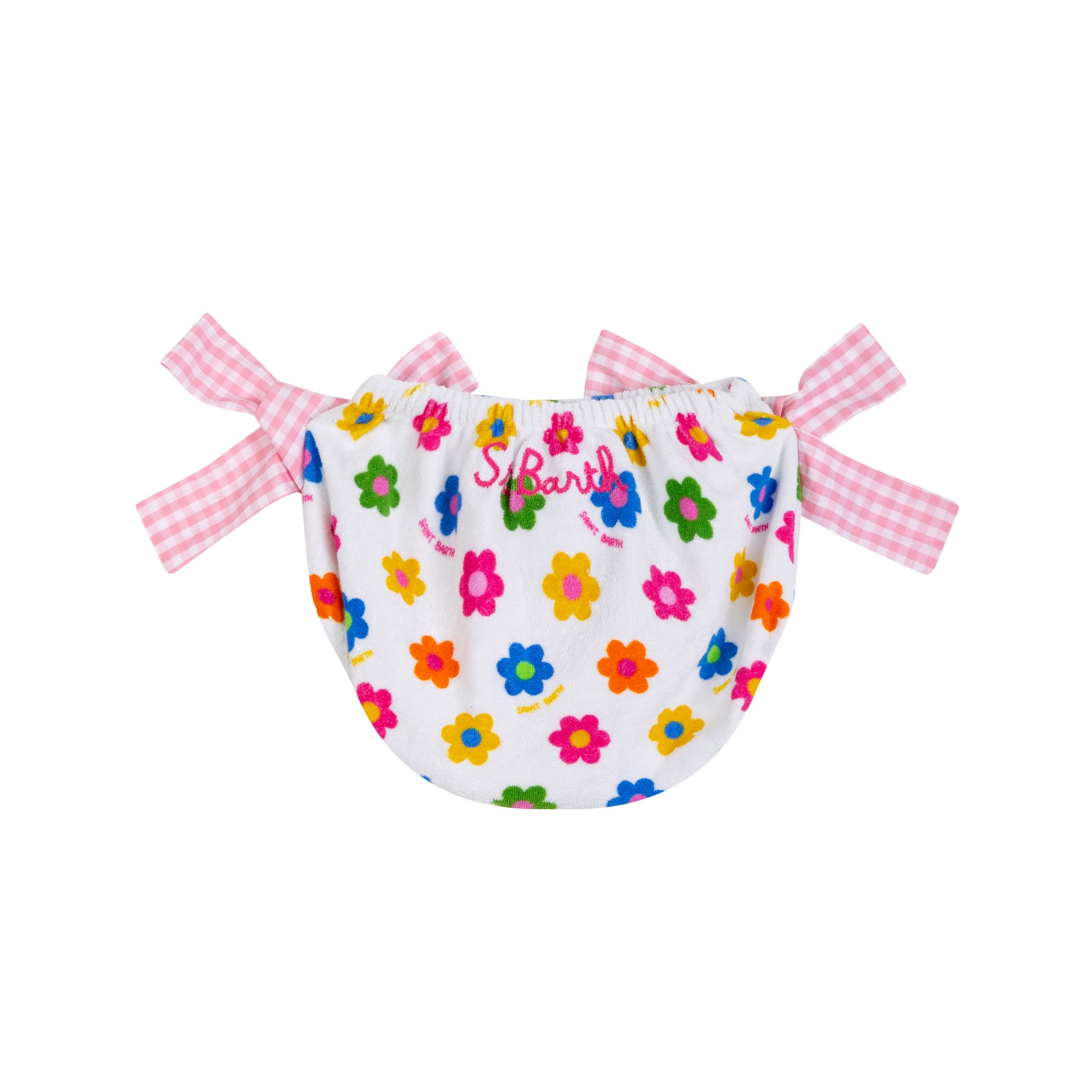 mc2-saint-barth-slip-mare-bambina-in-spugna-con-stampa-margherite-rosa image 2
