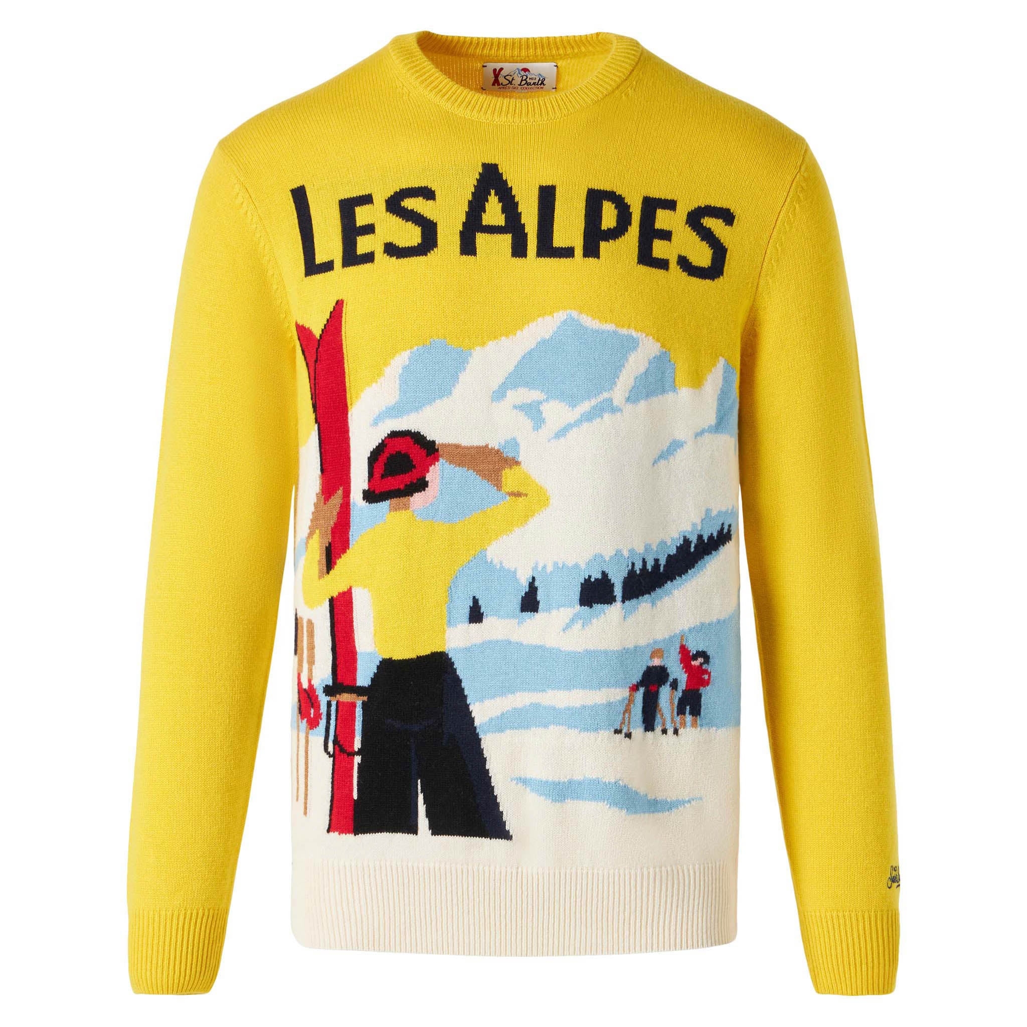 mc2-saint-barth-maglia-heron-les-alpes-gialla-misto-cashmere-uomo image 4