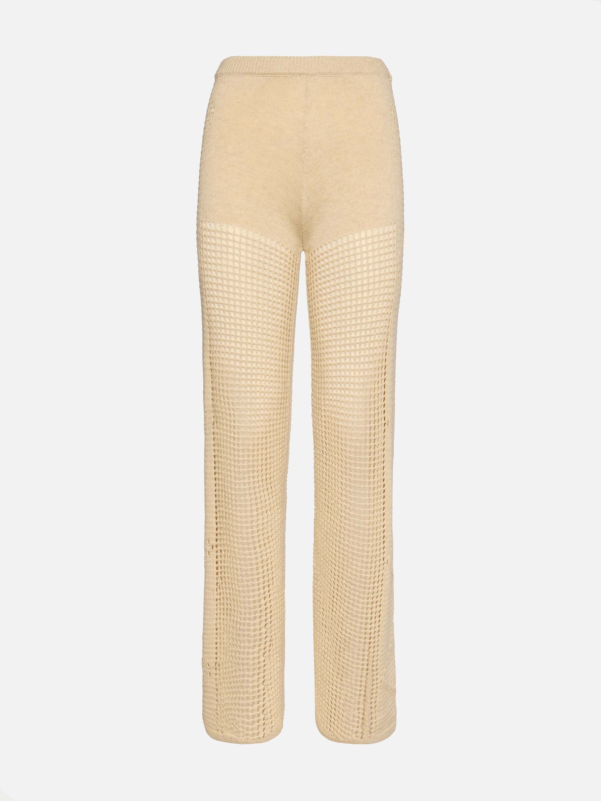 mc2-saint-barth-alva-pantaloni-flare-crochet-beige-donna image 7