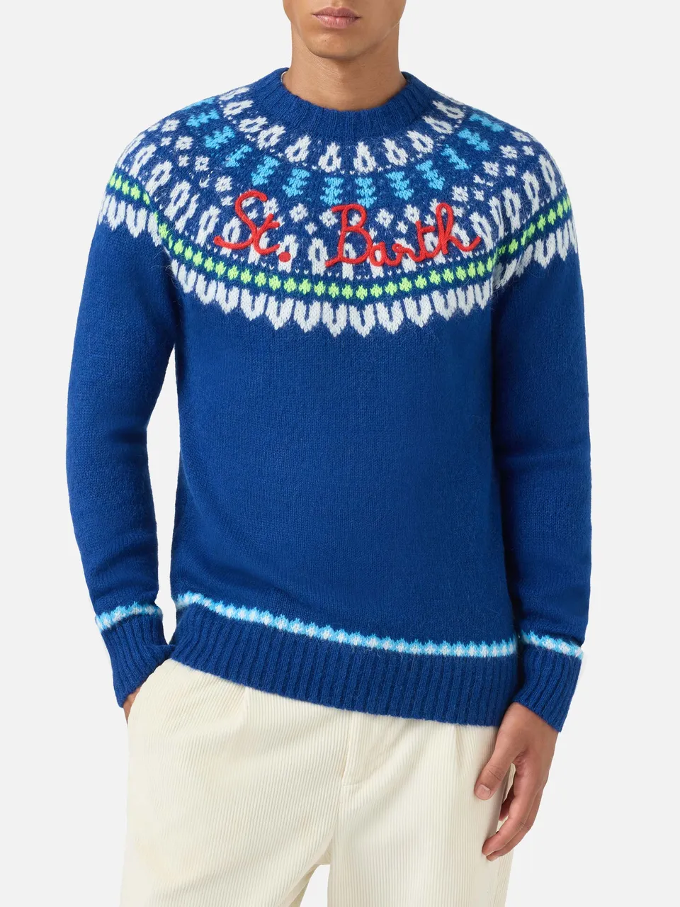 mc2-saint-barth-maglione-girocollo-heron-fair-isle-blu-navy-uomo image 1