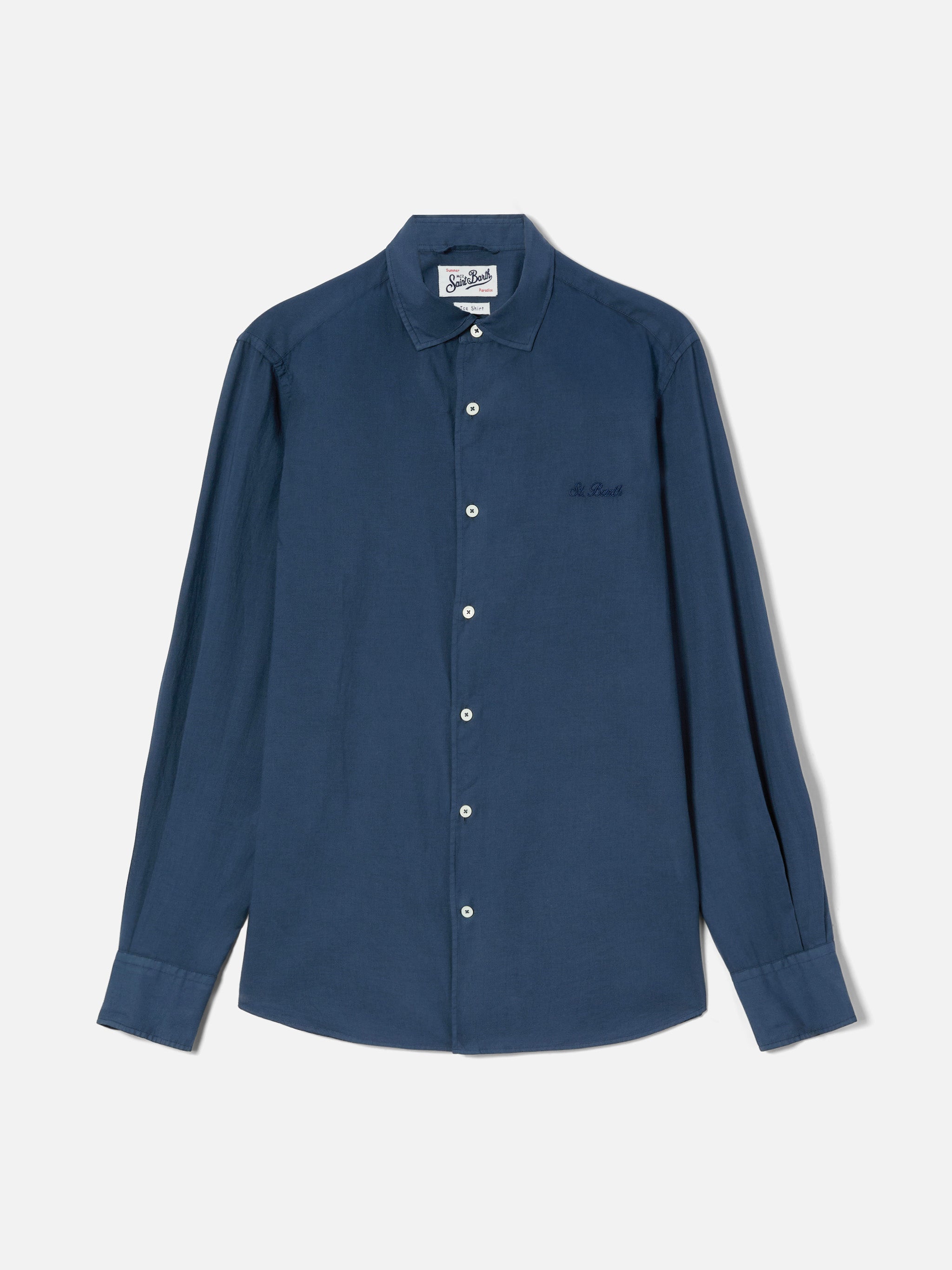 mc2-saint-barth-chemise-ice-camicia-uomo-in-voile-di-cotone-blu-navy image 5