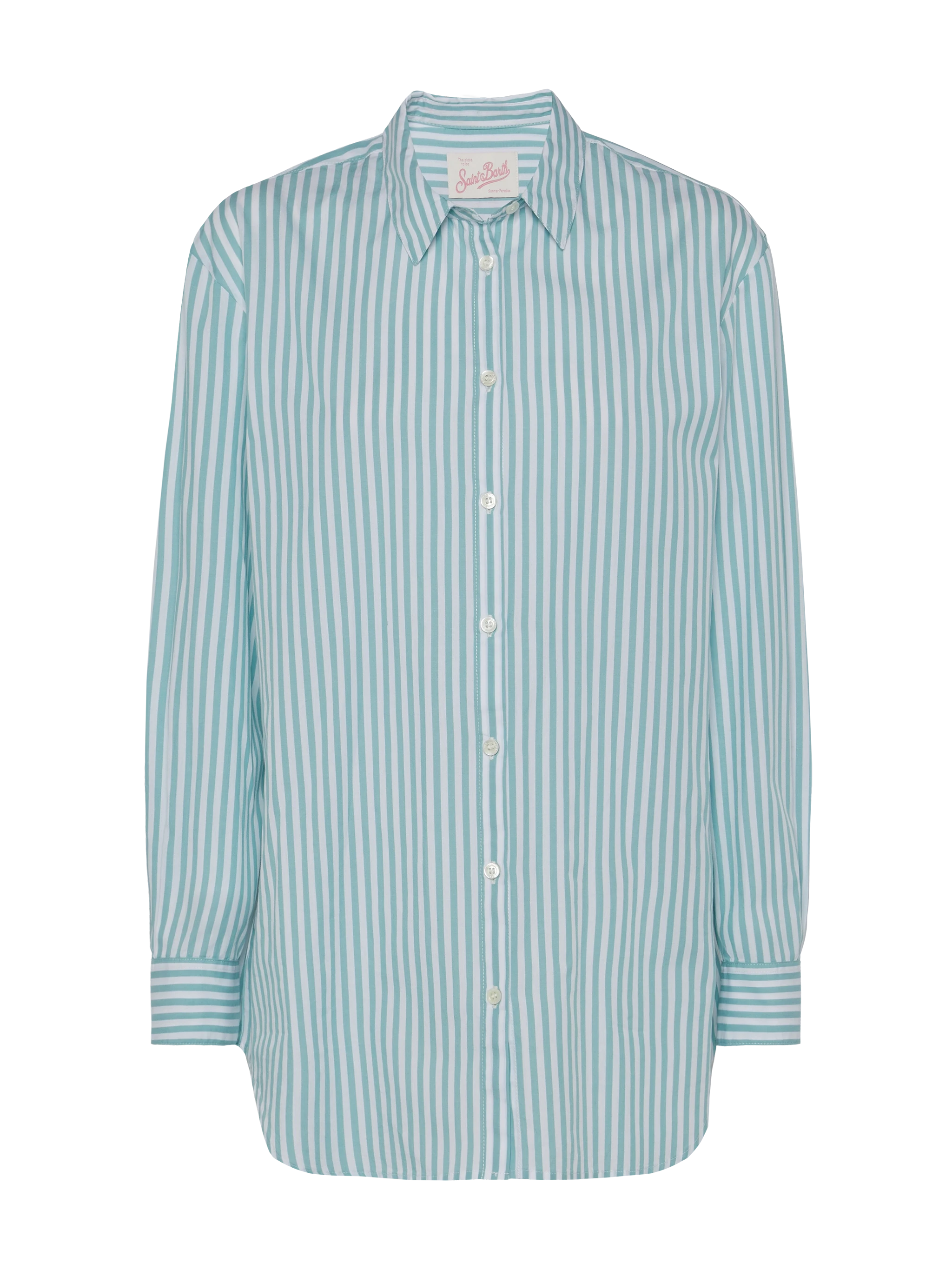 mc2-saint-barth-camicia-brigitte-donna-cotone-a-righe-verde-saint-barth-beach-cl image 5