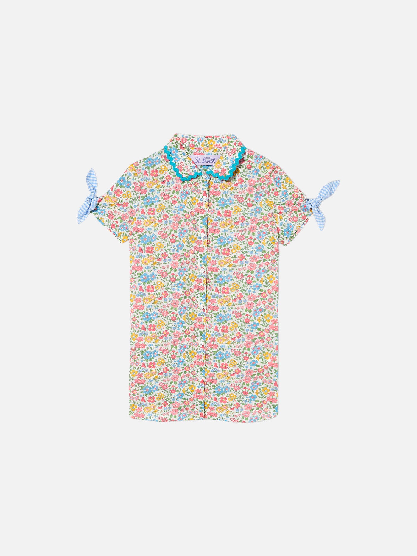 mc2-saint-barth-abito-chemisier-bambina-cotone-stampa-fiori image 2
