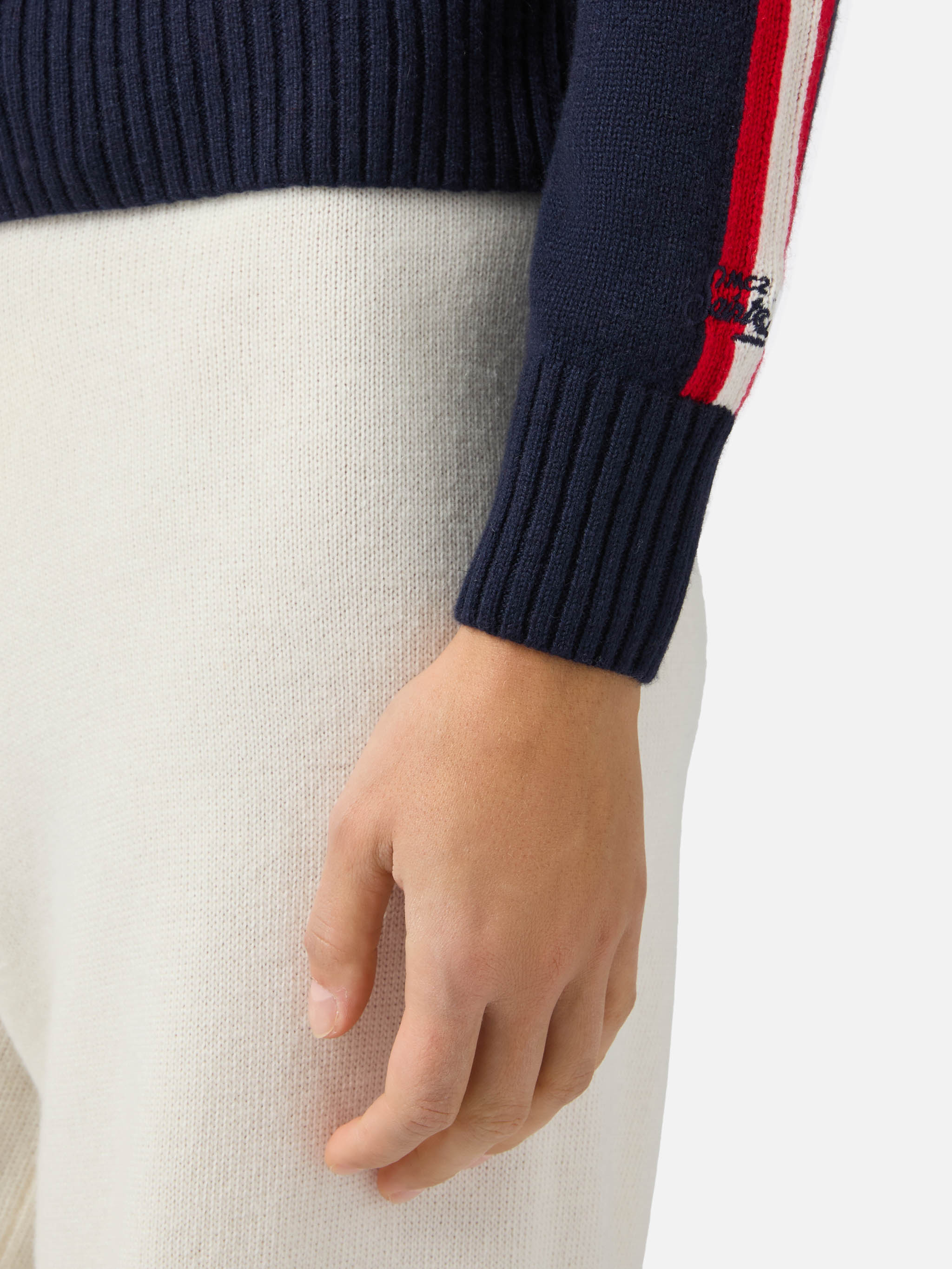 mc2-saint-barth-lupetto-peak-donna-in-misto-cashmere-blu-ski-lover image 4
