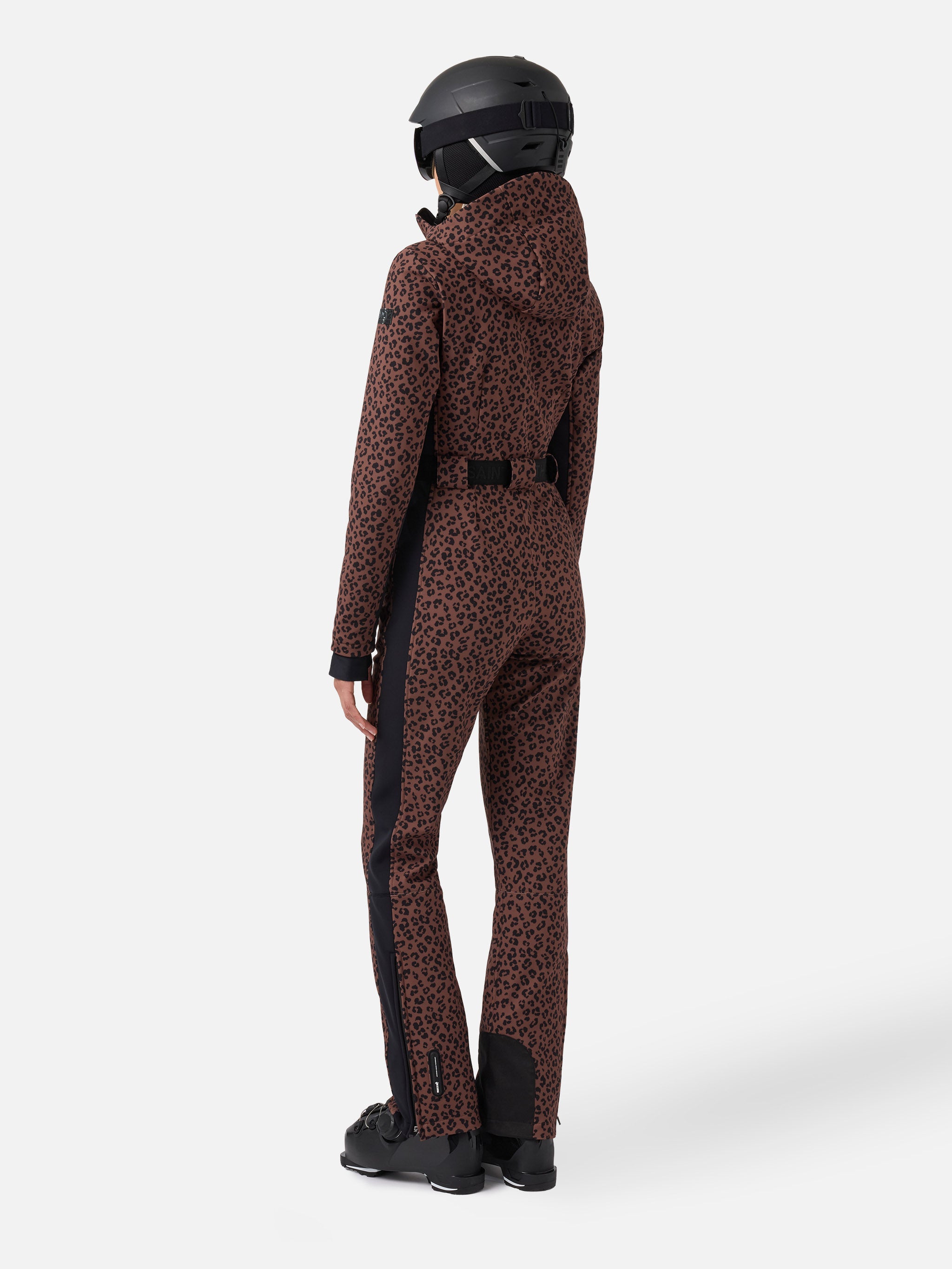 mc2-saint-barth-garmisch-tuta-da-sci-donna-animalier-marrone-con-recco image 3