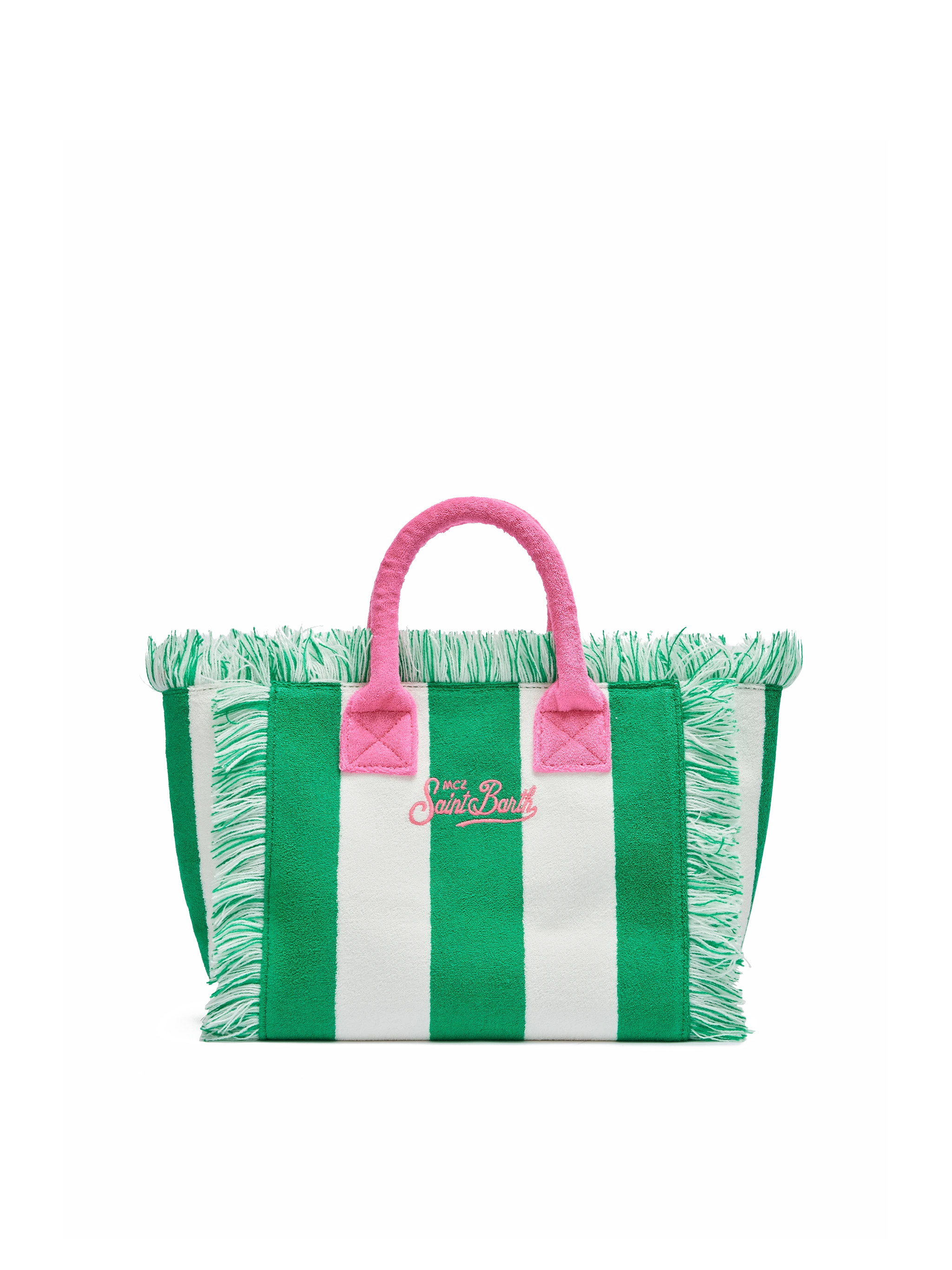 mc2-saint-barth-borsa-colette-in-spugna-verde-con-stampa-a-righe-verdi image 5