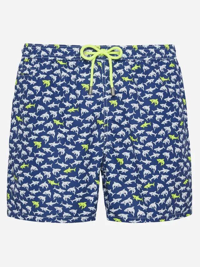 mc2-saint-barth-lighting-costume-mare-uomo-blu-navy-stampa-squali image 1