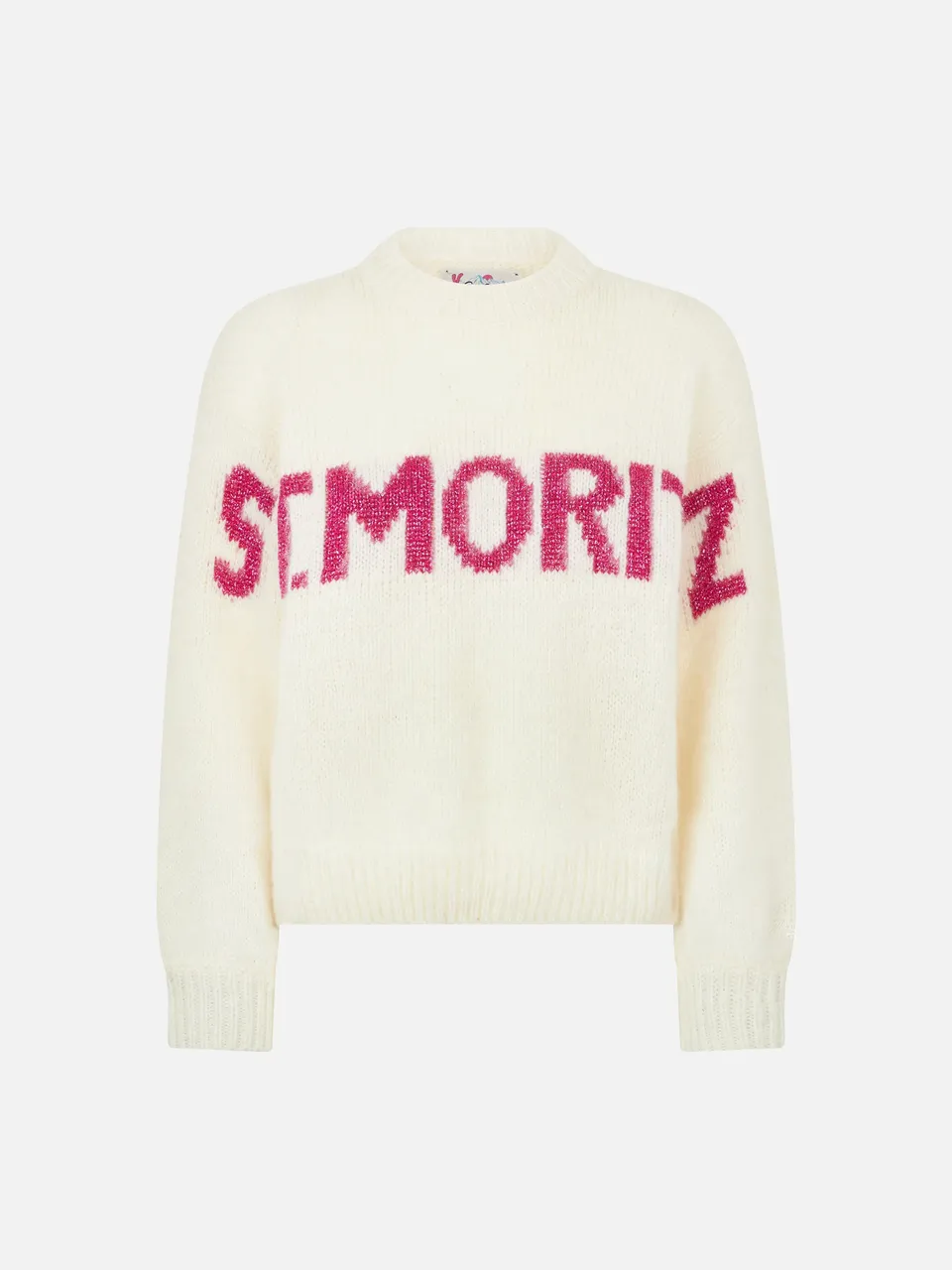 mc2-saint-barth-danya-jr-maglia-boxy-bambina-bianca-jacquard-st-moritz-lurex image 1