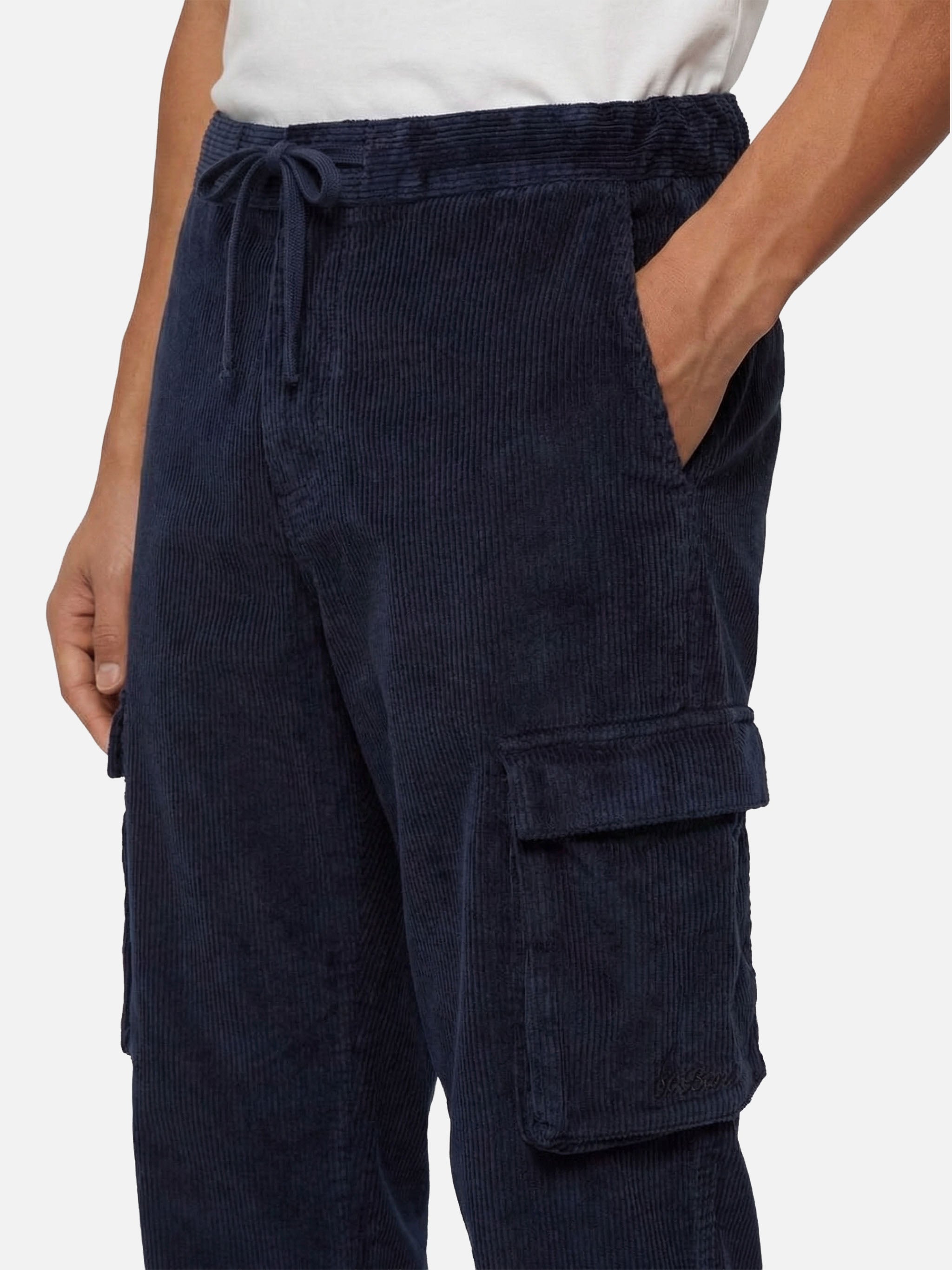 mc2-saint-barth-goldeck-pantaloni-cargo-da-uomo-blu-navy-in-velluto-a-coste-over image 2