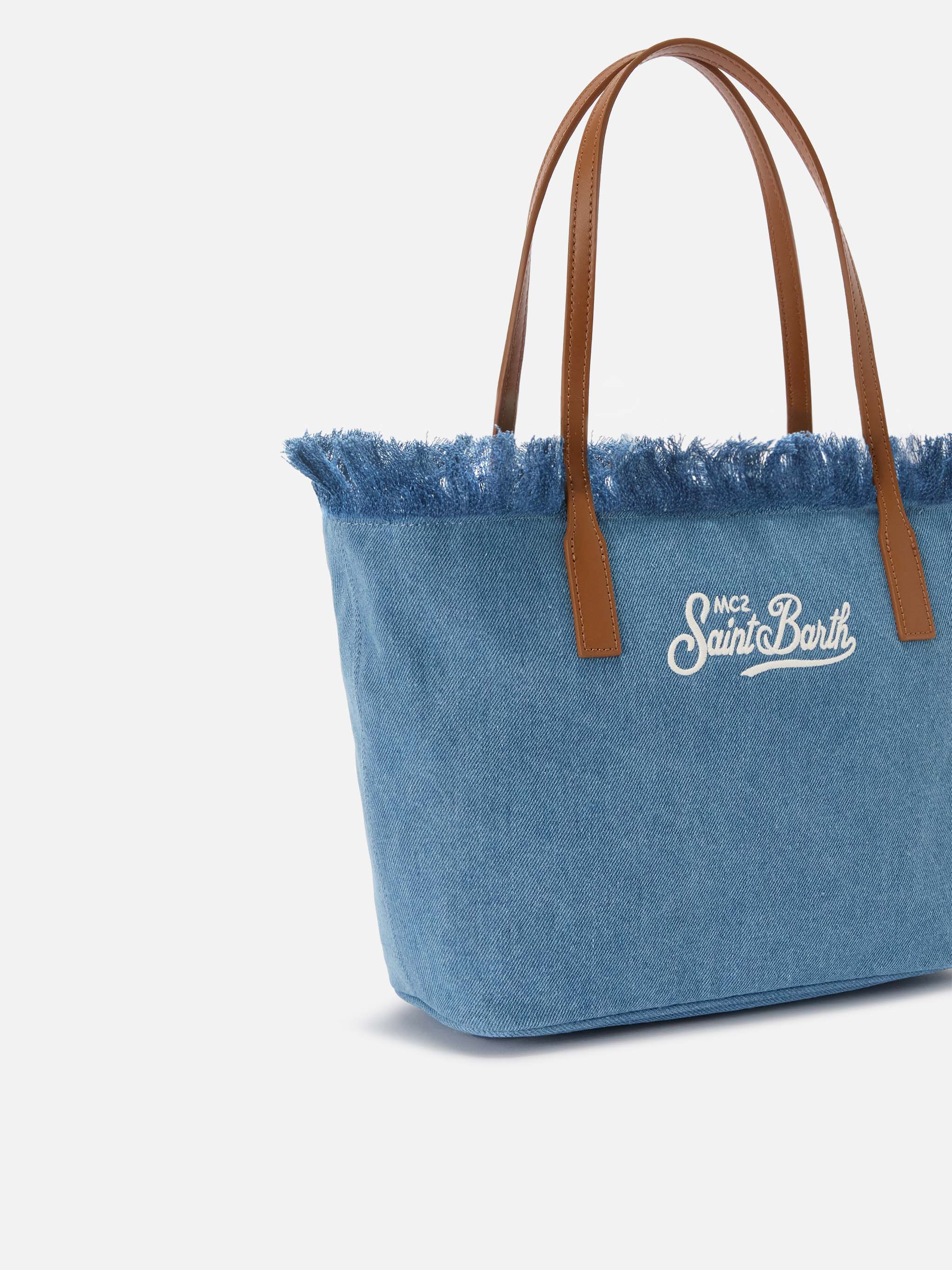 mc2-saint-barth-city-borsa-shopper-medium-denim-con-frange-blu image 3