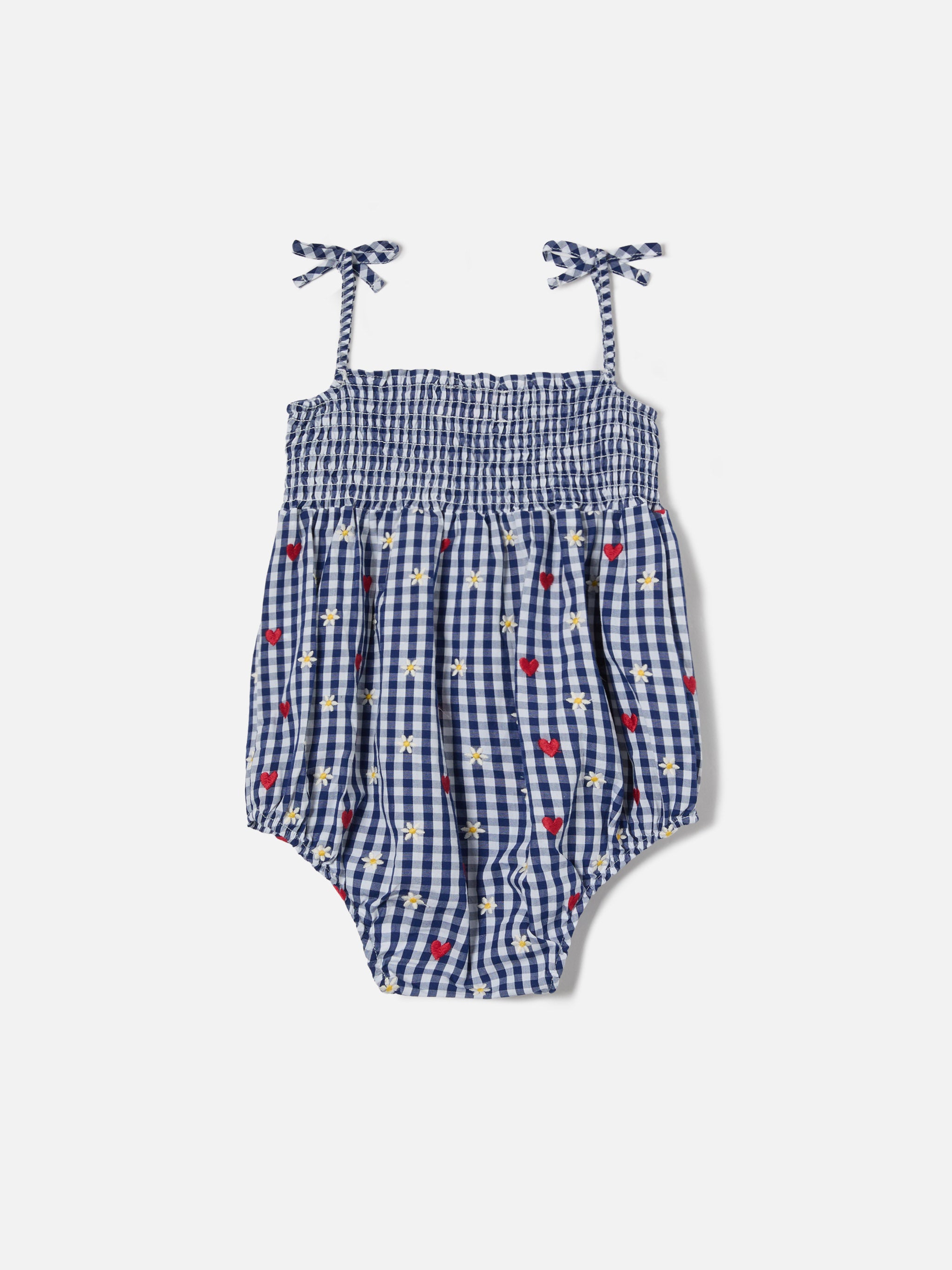 mc2-saint-barth-dudu-tutina-corta-neonata-vichy-blu-con-ricami image 3