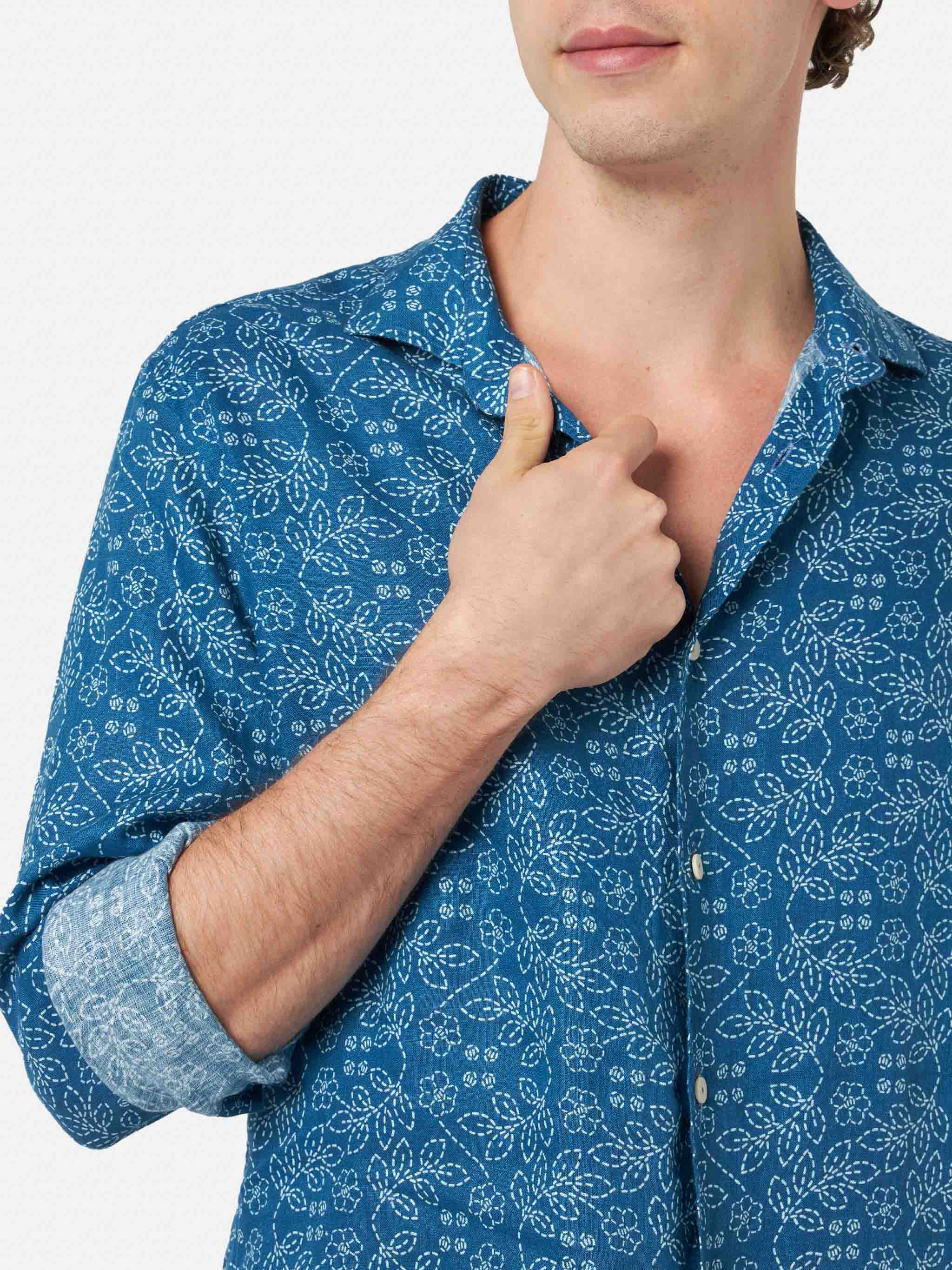 mc2-saint-barth-pamplona-camicia-uomo-in-lino-sashiko-blu image 3