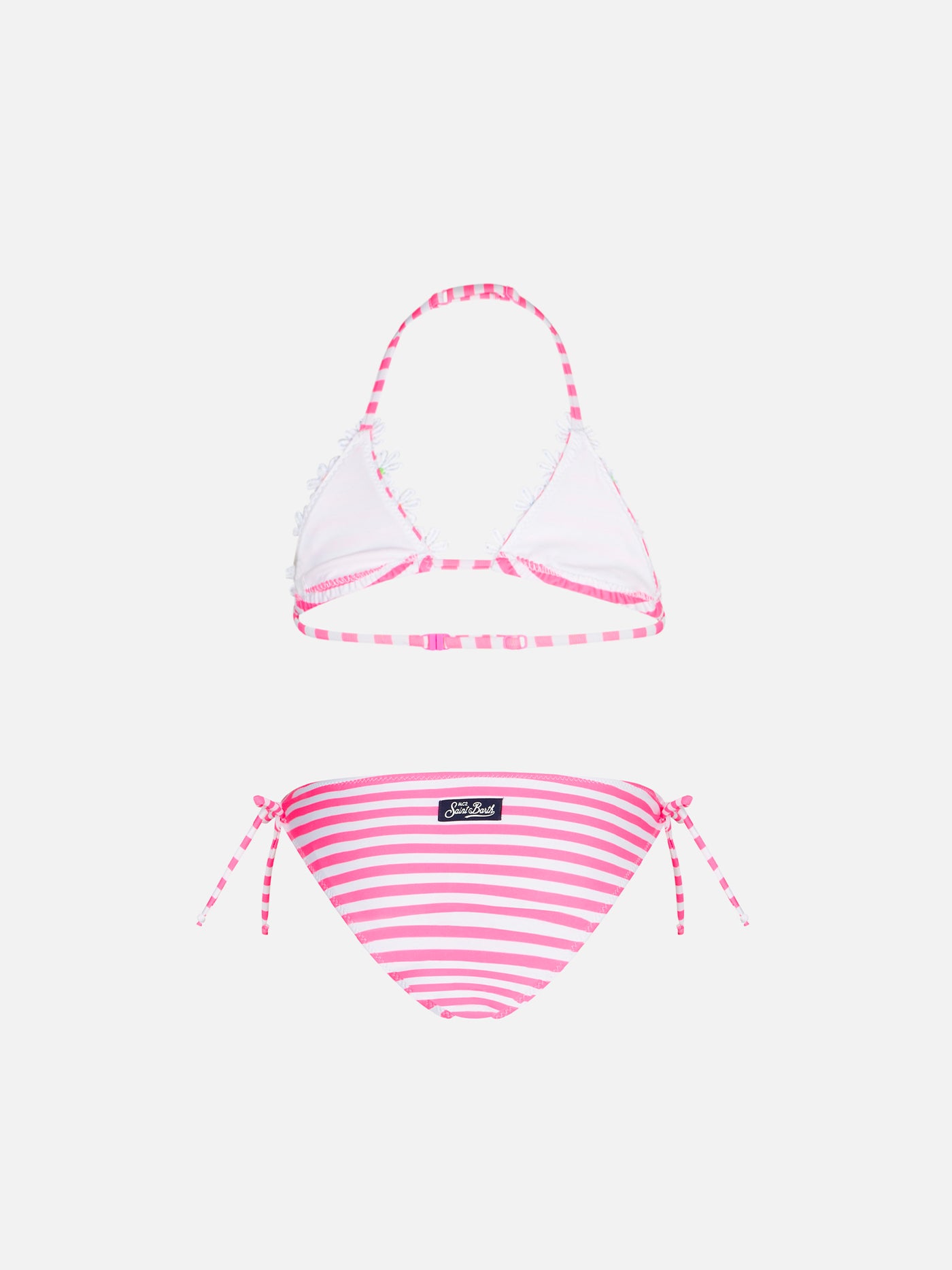 mc2-saint-barth-bikini-da-bambina-a-triangolo-con-righe-rosa-fluo-bf25 image 2