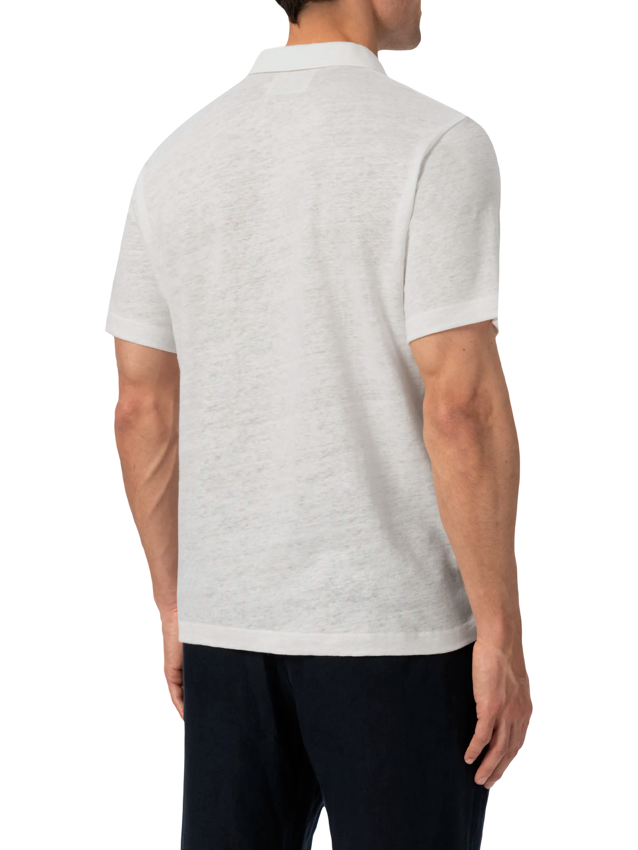 mc2-saint-barth-fraser-polo-in-lino-bianco-uomo-senza-bottoni image 2