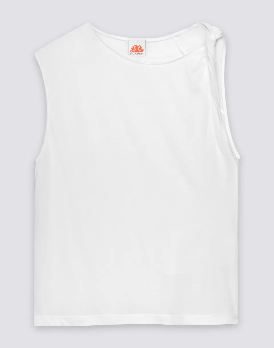 sundek-canotta-donna-in-cotone-jersey-con-nodo-sulla-spalla-2 image 1