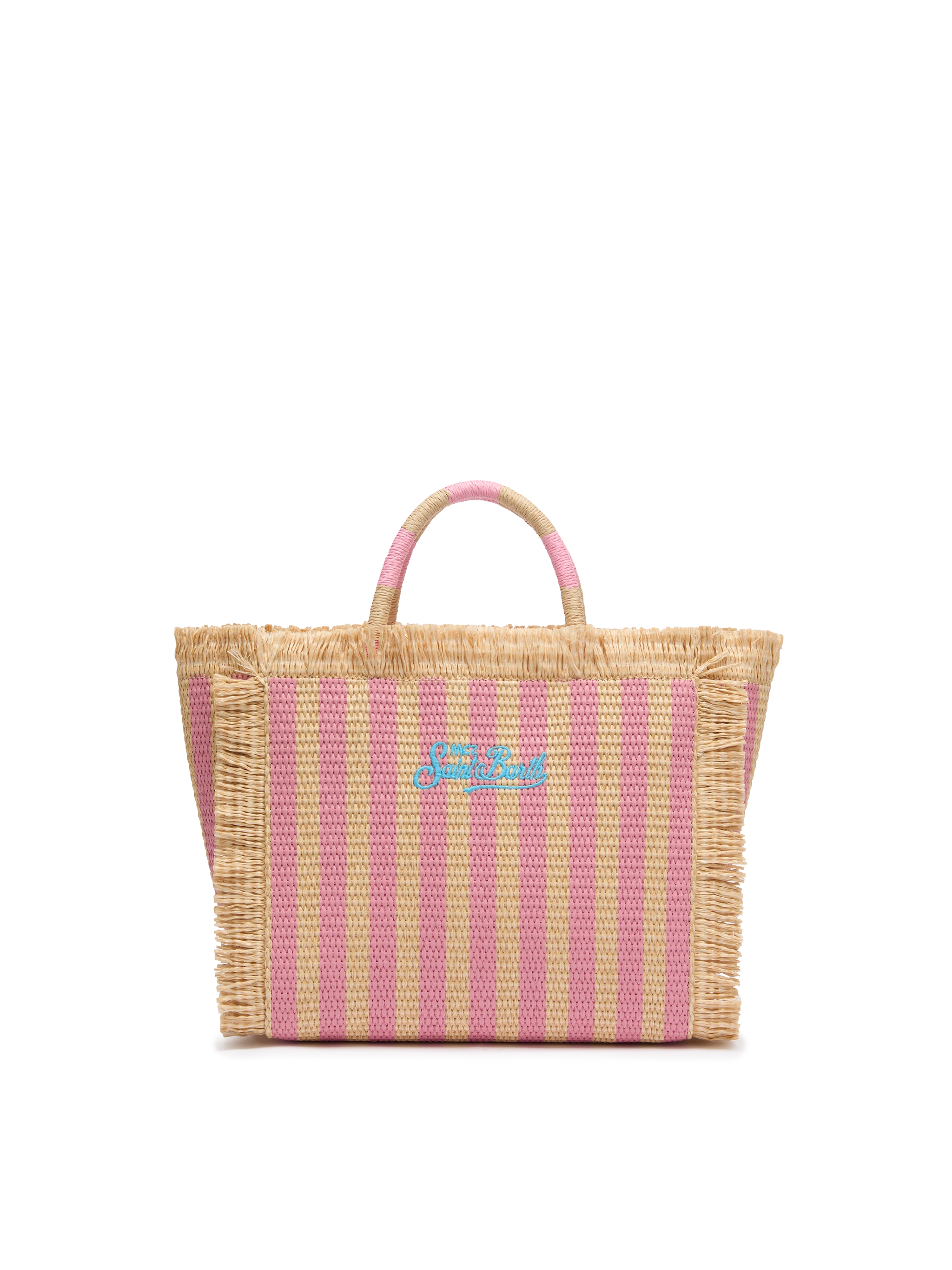 mc2-saint-barth-colette-borsa-effetto-paglia-beige-con-righe-rosa image 5