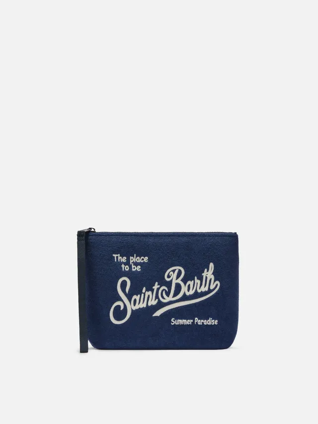 mc2-saint-barth-aline-pochette-effetto-spugna-blu-navy image 1