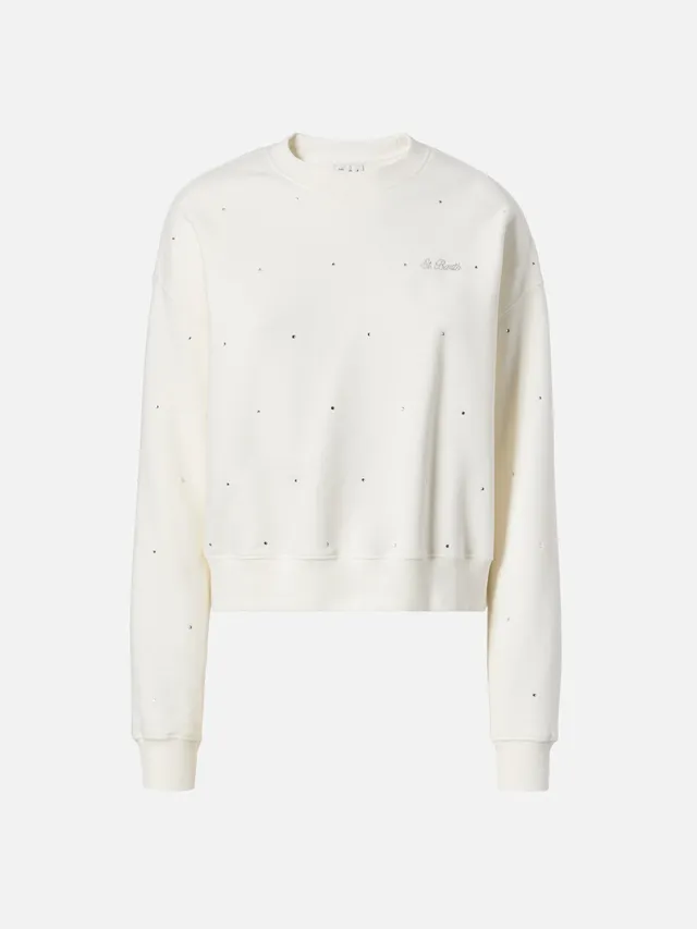 mc2-saint-barth-felpa-casey-in-cotone-bianco-con-strass image 1