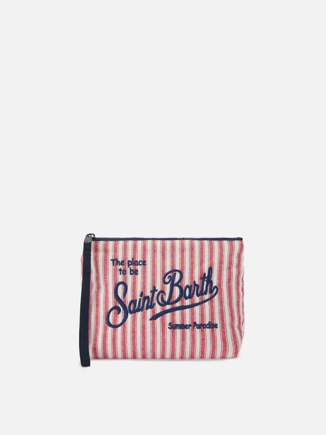 mc2-saint-barth-aline-ali0046-pochette-cotone-rosso-bianco-a-righe-strette image 1