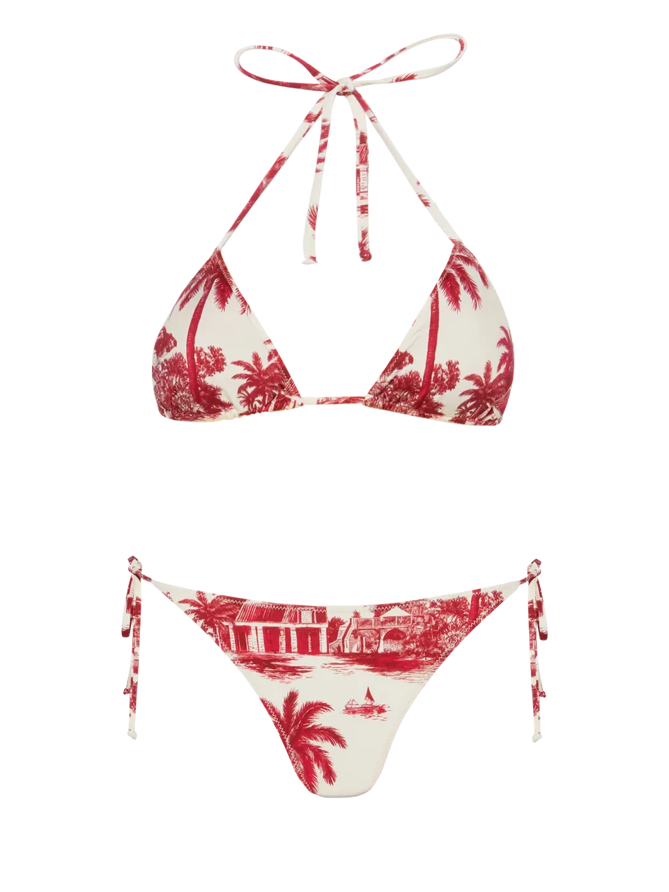 mc2-saint-barth-leah-virgo-bikini-a-triangolo-toile-de-jouy-bordeaux-e-bianco image 1