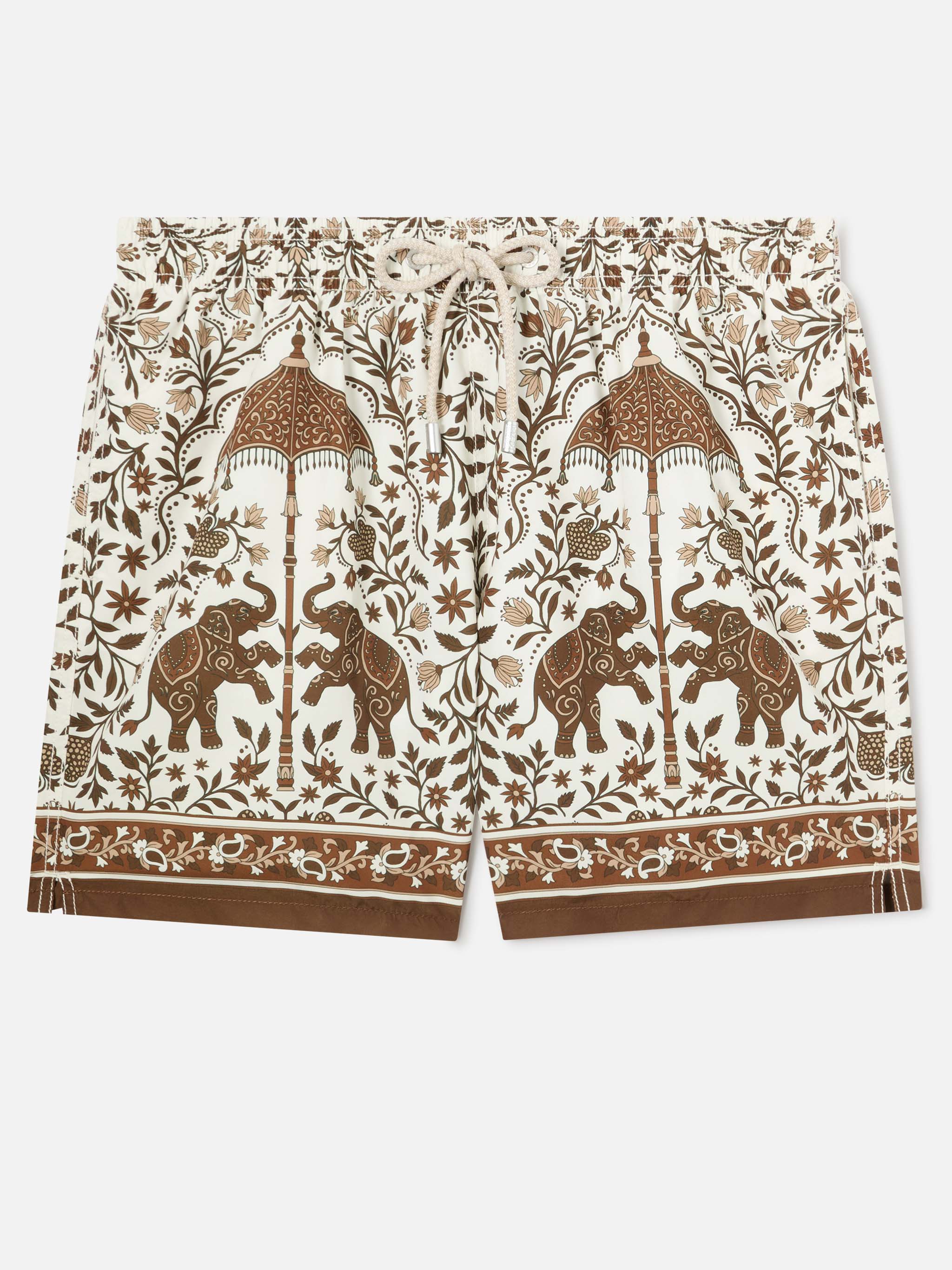 mc2-saint-barth-gustavia-costume-mare-uomo-stampa-ornamentale-marrone image 1
