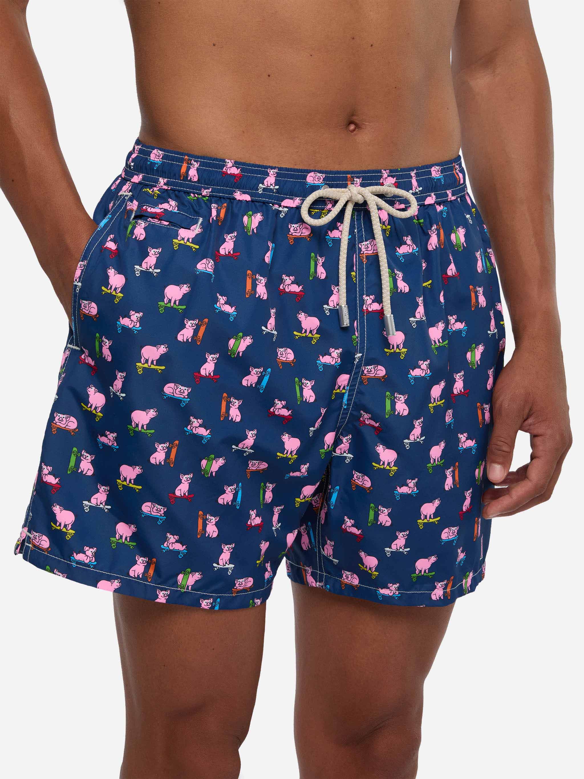 mc2-saint-barth-lighting-costume-mare-uomo-blu-stampa-maialini-skater image 4