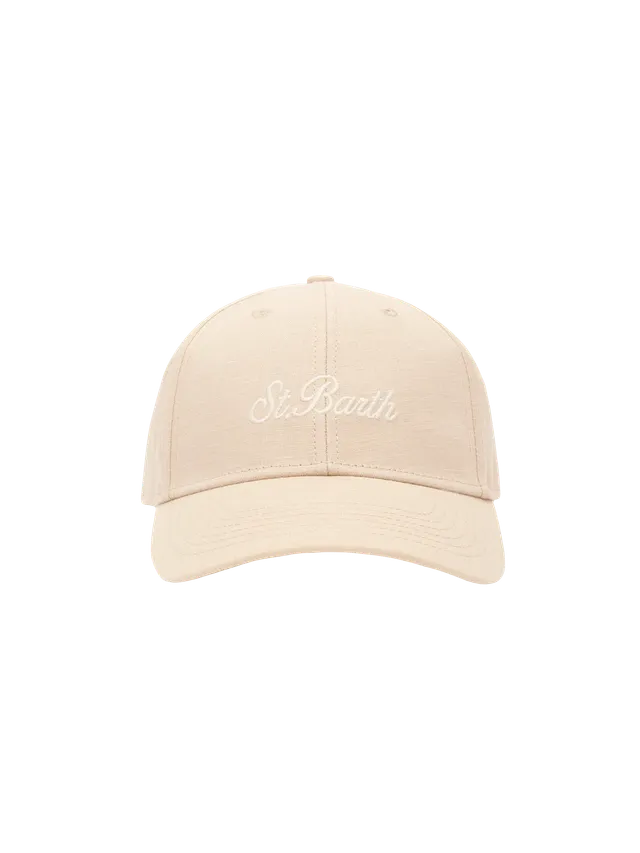 mc2-saint-barth-patmos-cappellino-da-baseball-in-lino-e-cotone-beige image 1