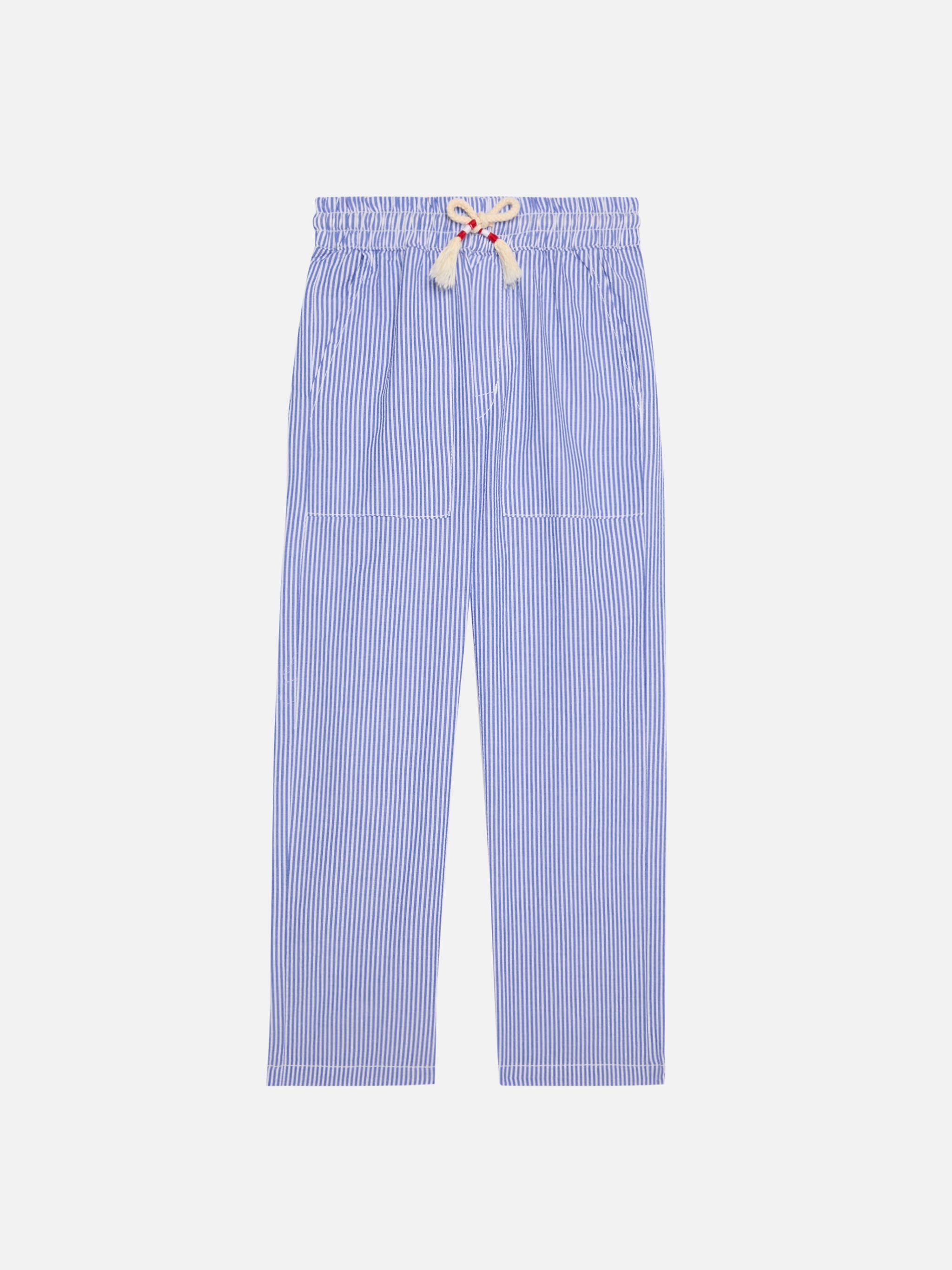 mc2-saint-barth-calais-jr-pantaloni-bambino-blu-seersucker-rigati image 1