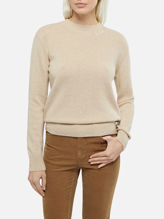 mc2-saint-barth-maglione-girocollo-sorbonne-da-donna-in-misto-cashmere-beige image 1