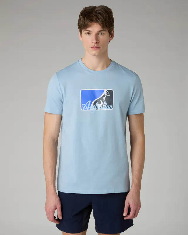 australian-league-t-shirt-in-cotone-azzurro-pastello image 1