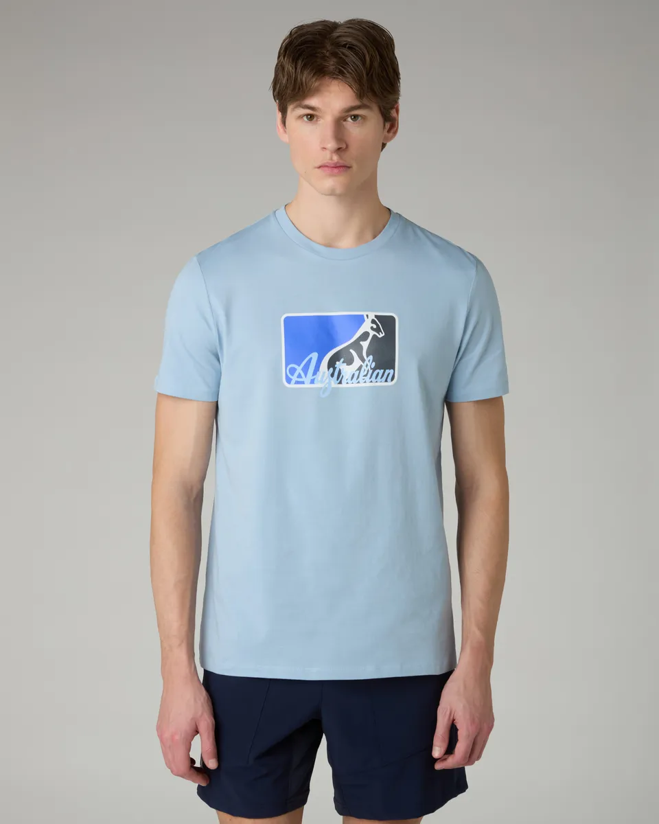 australian-league-t-shirt-in-cotone-azzurro-pastello image 1