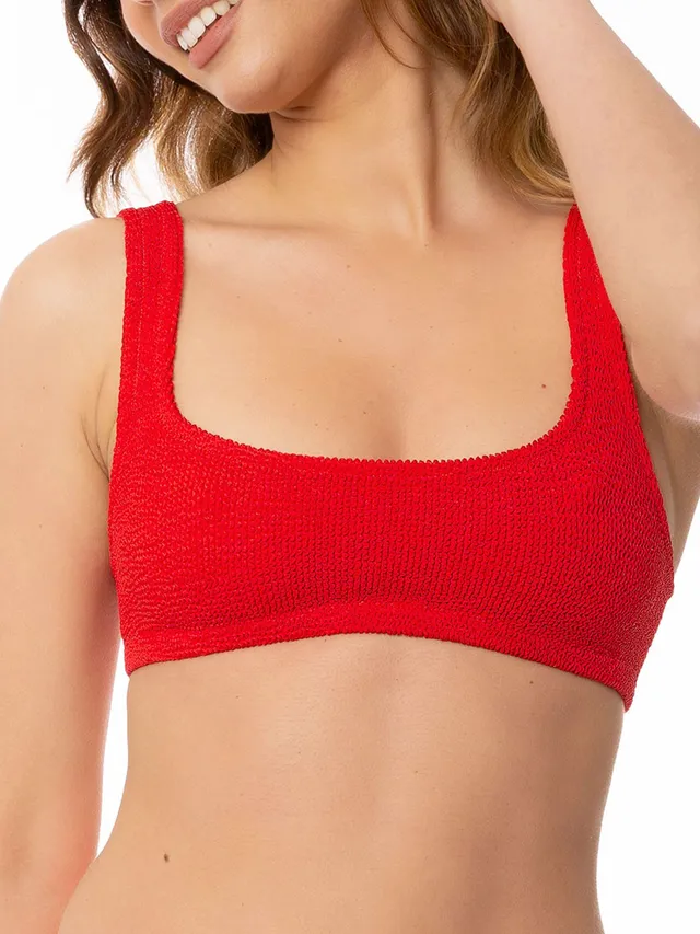 mc2-saint-barth-top-bikini-naima-bralette-crinkle-rosso-tinta-unita image 1