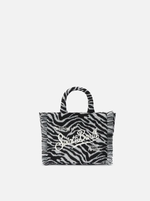 mc2-saint-barth-vanity-mini-felt-borsa-mini-zebra-bianco-nero image 1