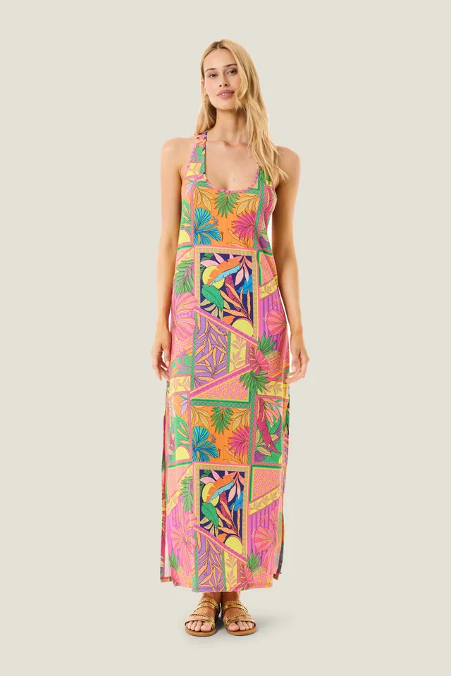 4giveness-abito-lungo-pop-foulard-cover-up-donna image 1