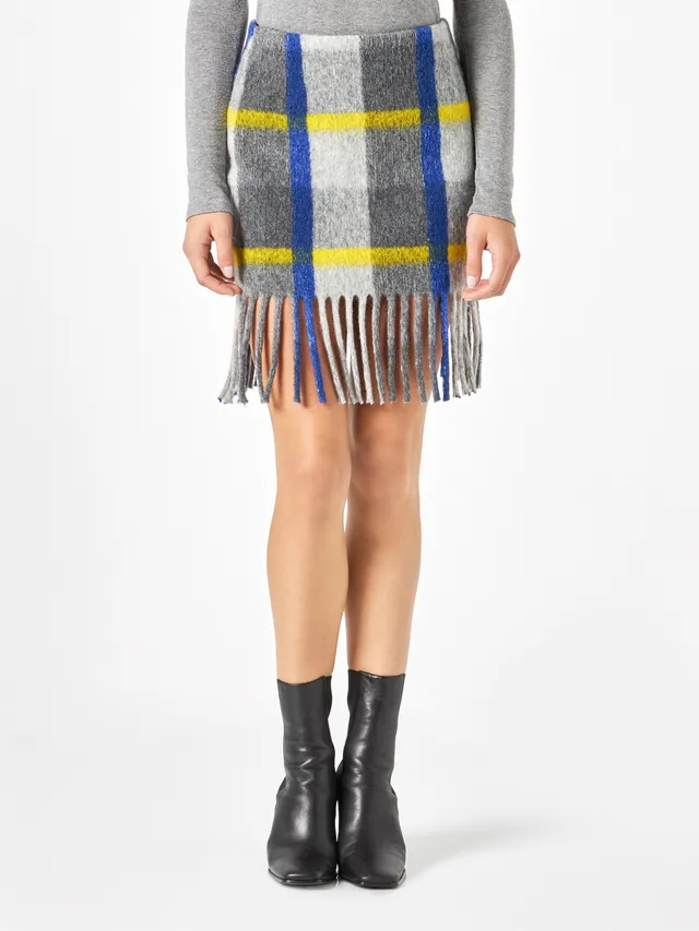 mc2-saint-barth-katrine-gonna-donna-tartan-frange-blu-giallo-fluo image 1