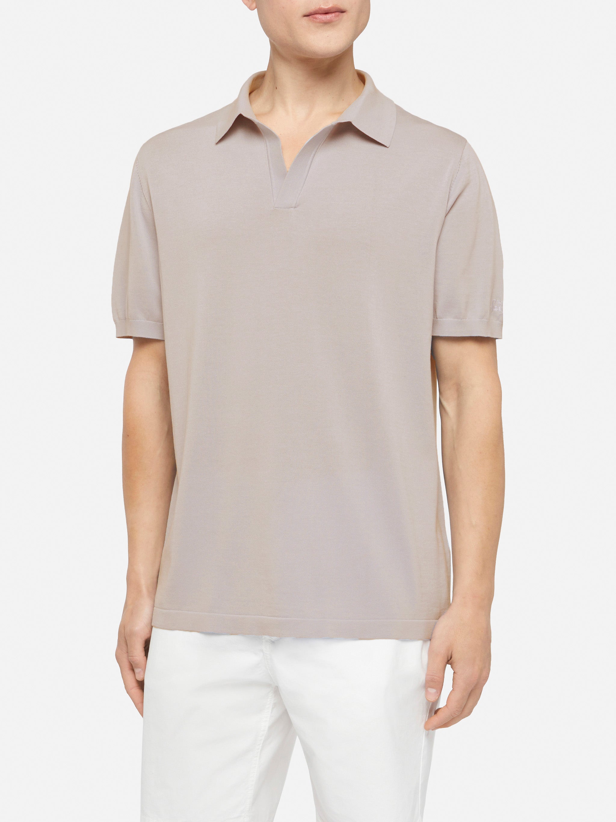 mc2-saint-barth-polo-sloan-uomo-in-maglia-seta-e-cotone-beige image 1