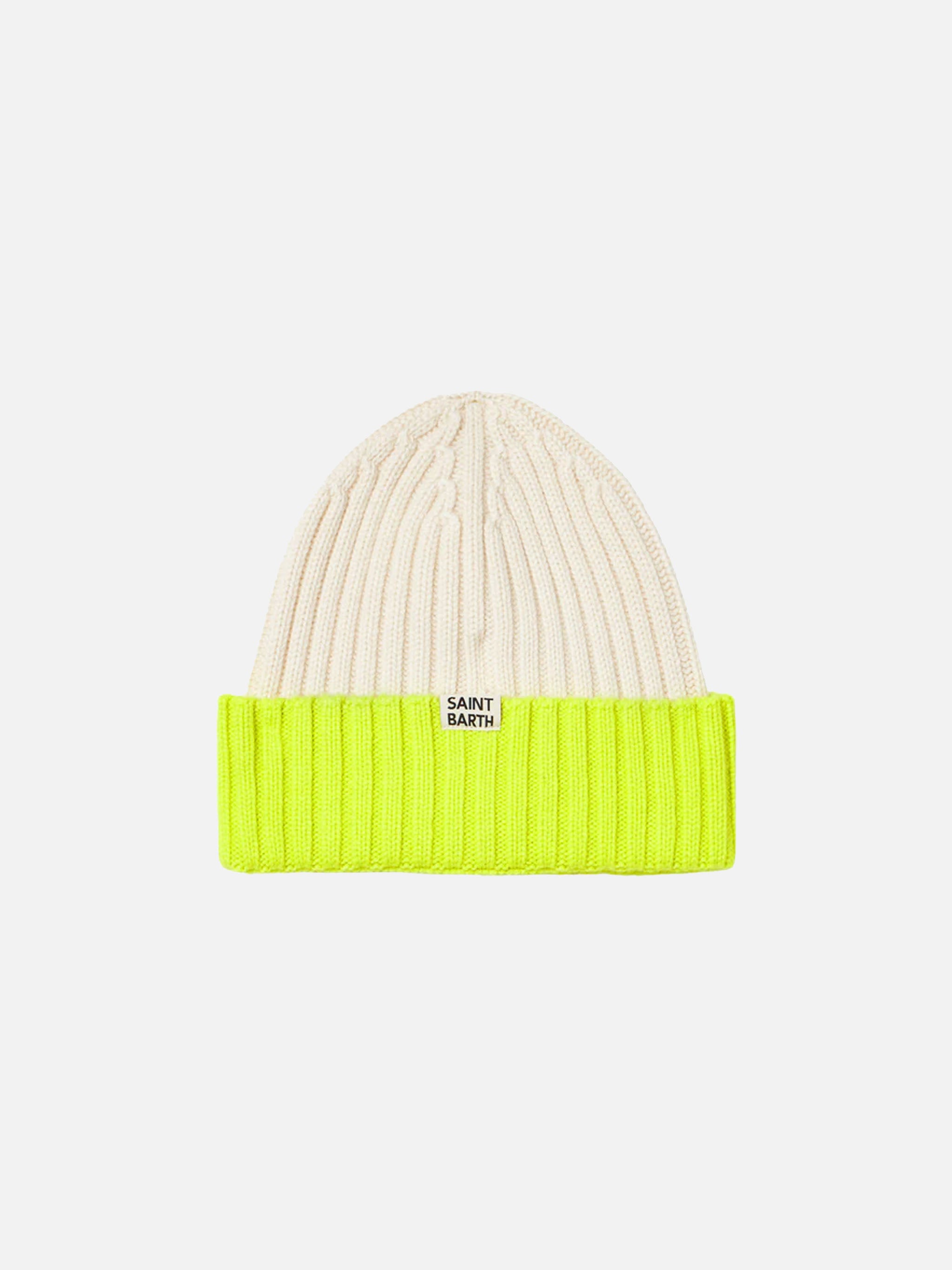 mc2-saint-barth-berretto-weng001-misto-cashmere-bianco-giallo-fluo-ricamo-apres- image 4