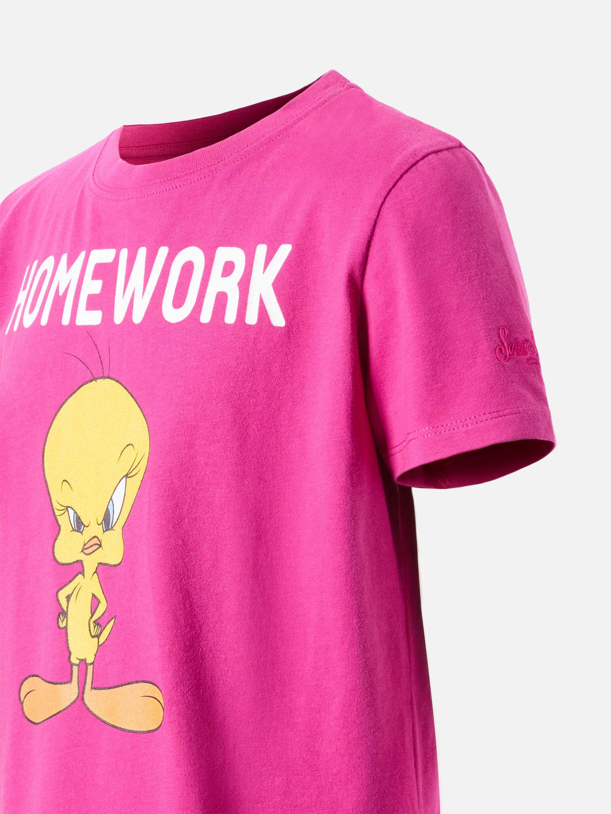mc2-saint-barth-elly-t-shirt-bambina-fucsia-in-cotone-con-titti-warner-bros image 3