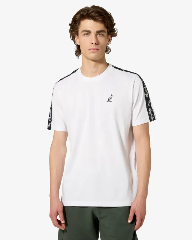 australian-tape-t-shirt-bianca-t-shirt-cotone-regular-fit-logo-ricamato image 1