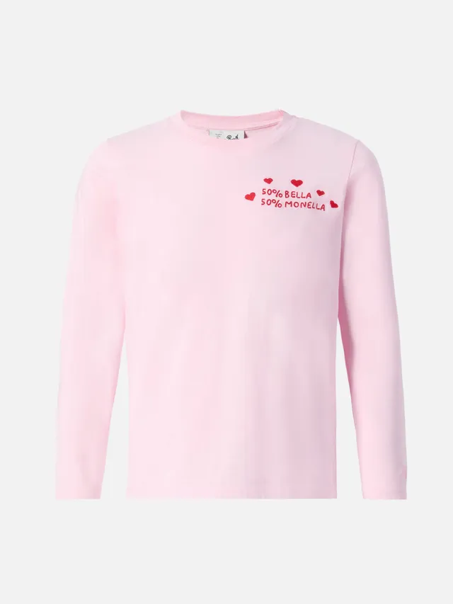 mc2-saint-barth-penny-t-shirt-bambina-rosa-bella-e-monella-maniche-lunghe image 1