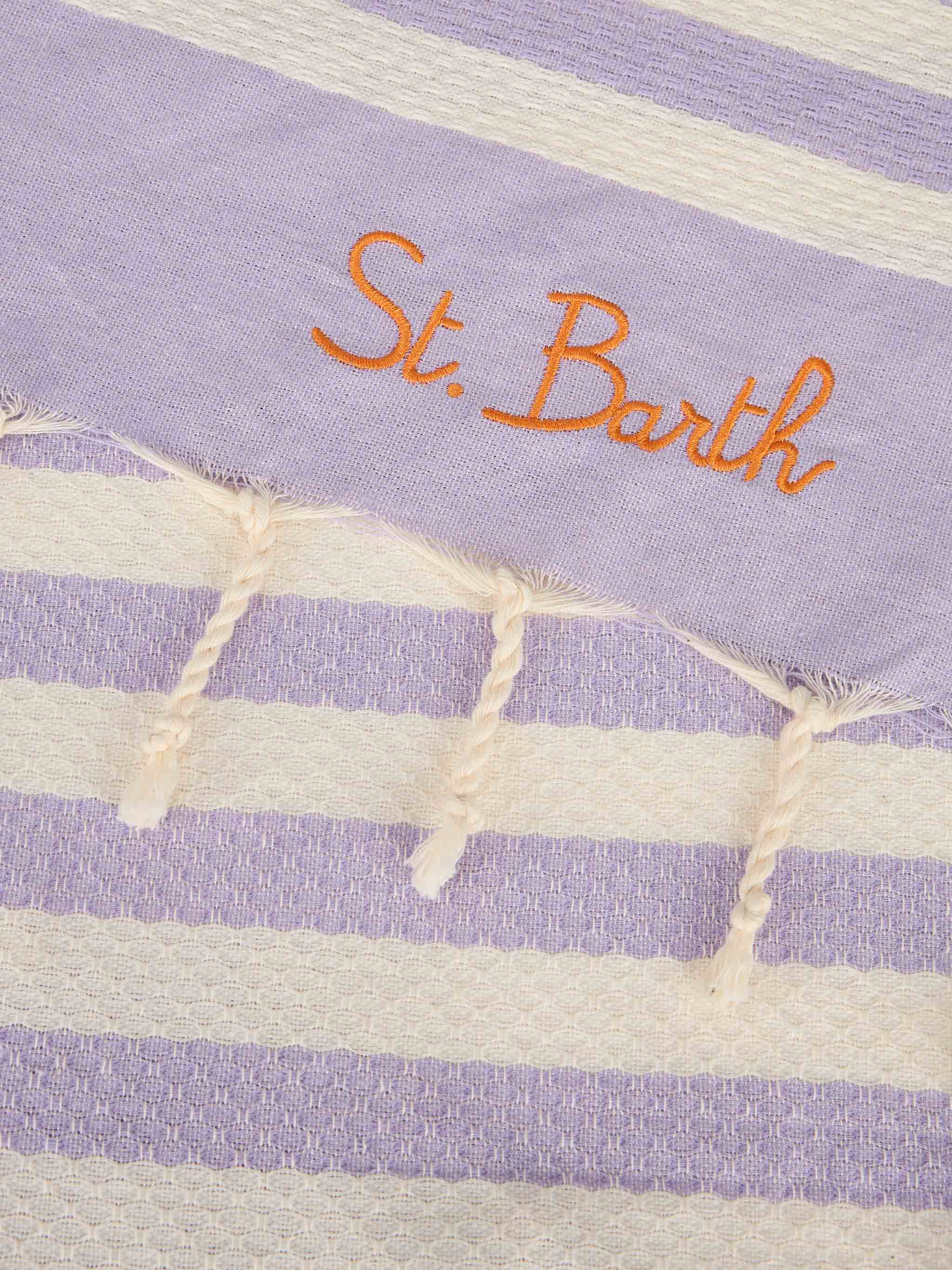 mc2-saint-barth-fouta-in-cotone-telo-da-spiaggia-con-stampa-a-righe-viola image 3