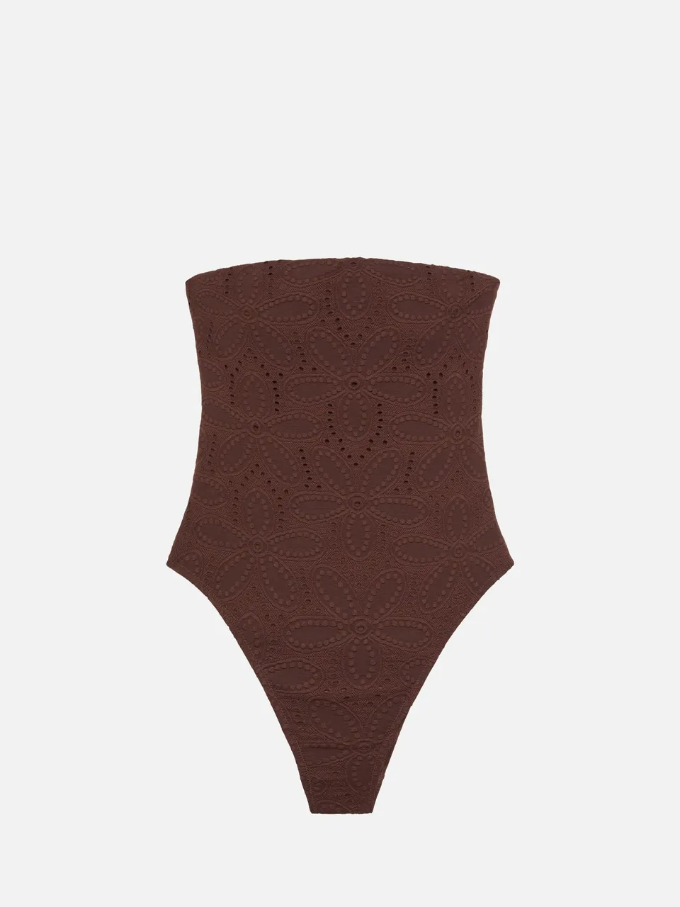 mc2-saint-barth-kayla-costume-intero-donna-marrone-sangallo-senza-spalline image 1