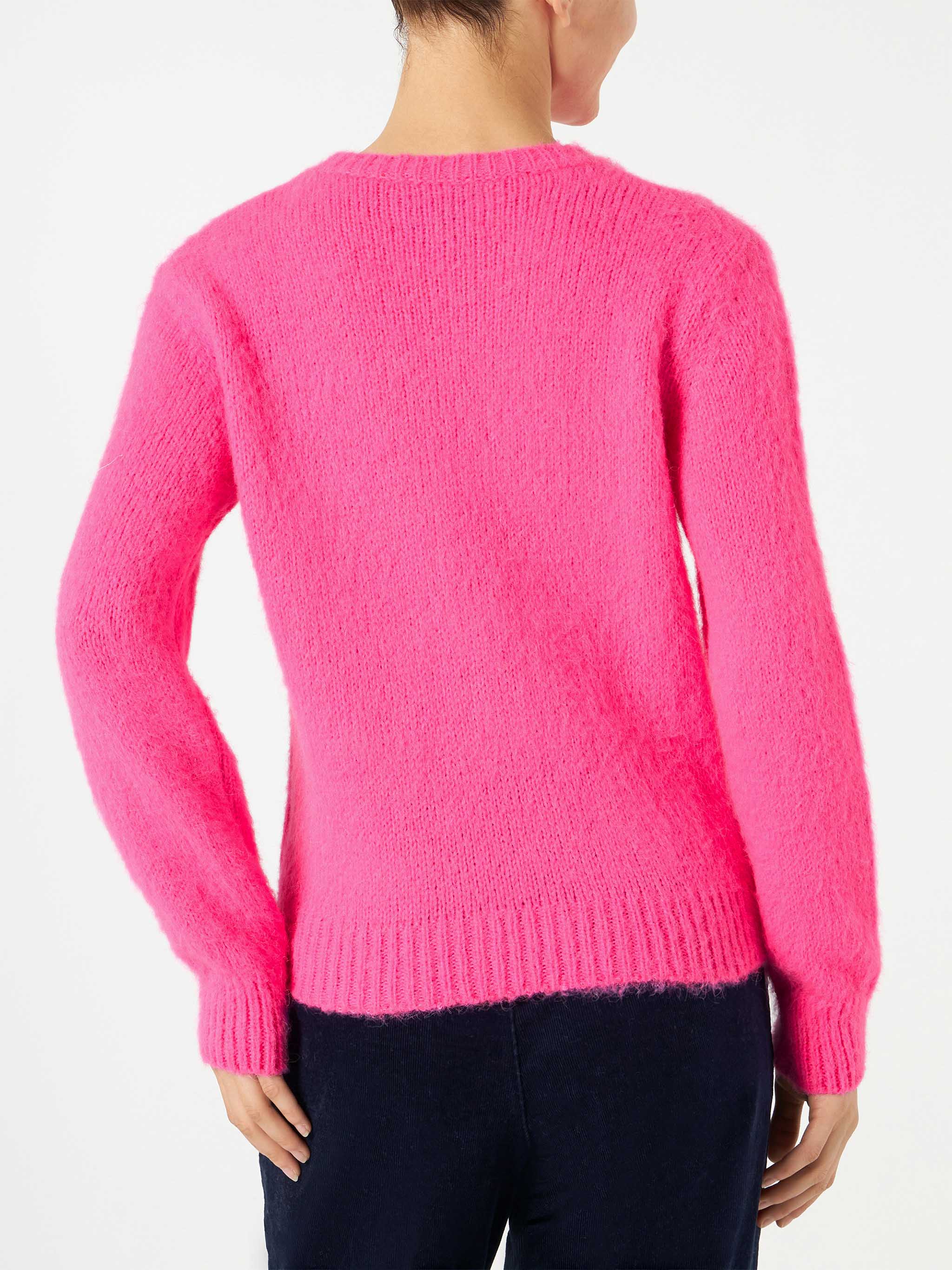 mc2-saint-barth-maglia-new-queen-soft-girocollo-con-ricamo-adorooo-fucsia-fluo image 3