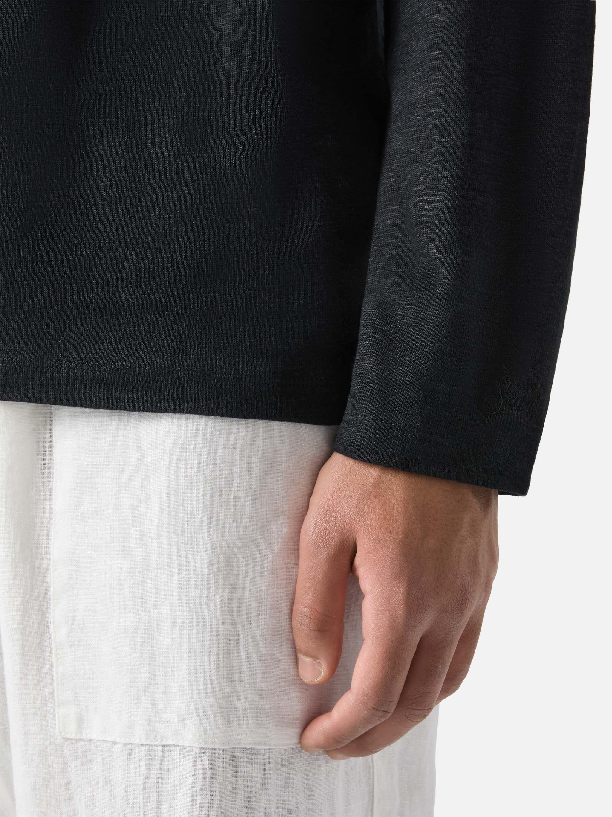 mc2-saint-barth-ecstasea-t-shirt-uomo-in-lino-nero image 5