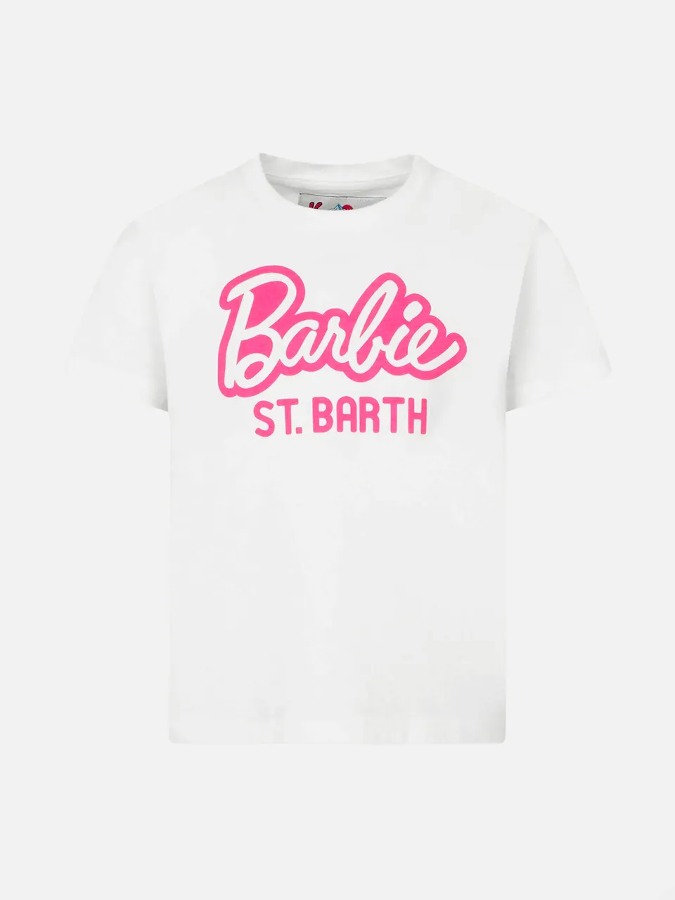 mc2-saint-barth-elly-t-shirt-bambina-cotone-pesante-bianca-stampa-barbie-st-bart image 1