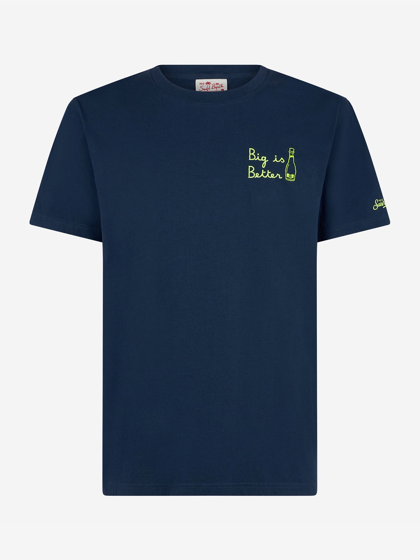 mc2-saint-barth-portofino-t-shirt-da-uomo-in-puro-cotone-blu-navy-con-ricamo-big image 4