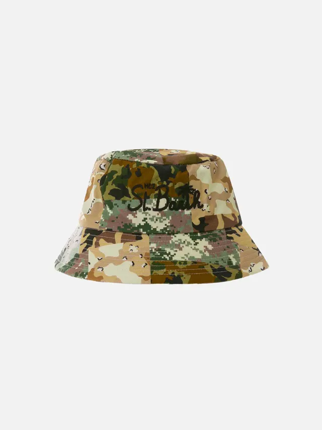 mc2-saint-barth-cappello-da-pescatore-mimetico-multicolore-in-cotone image 1