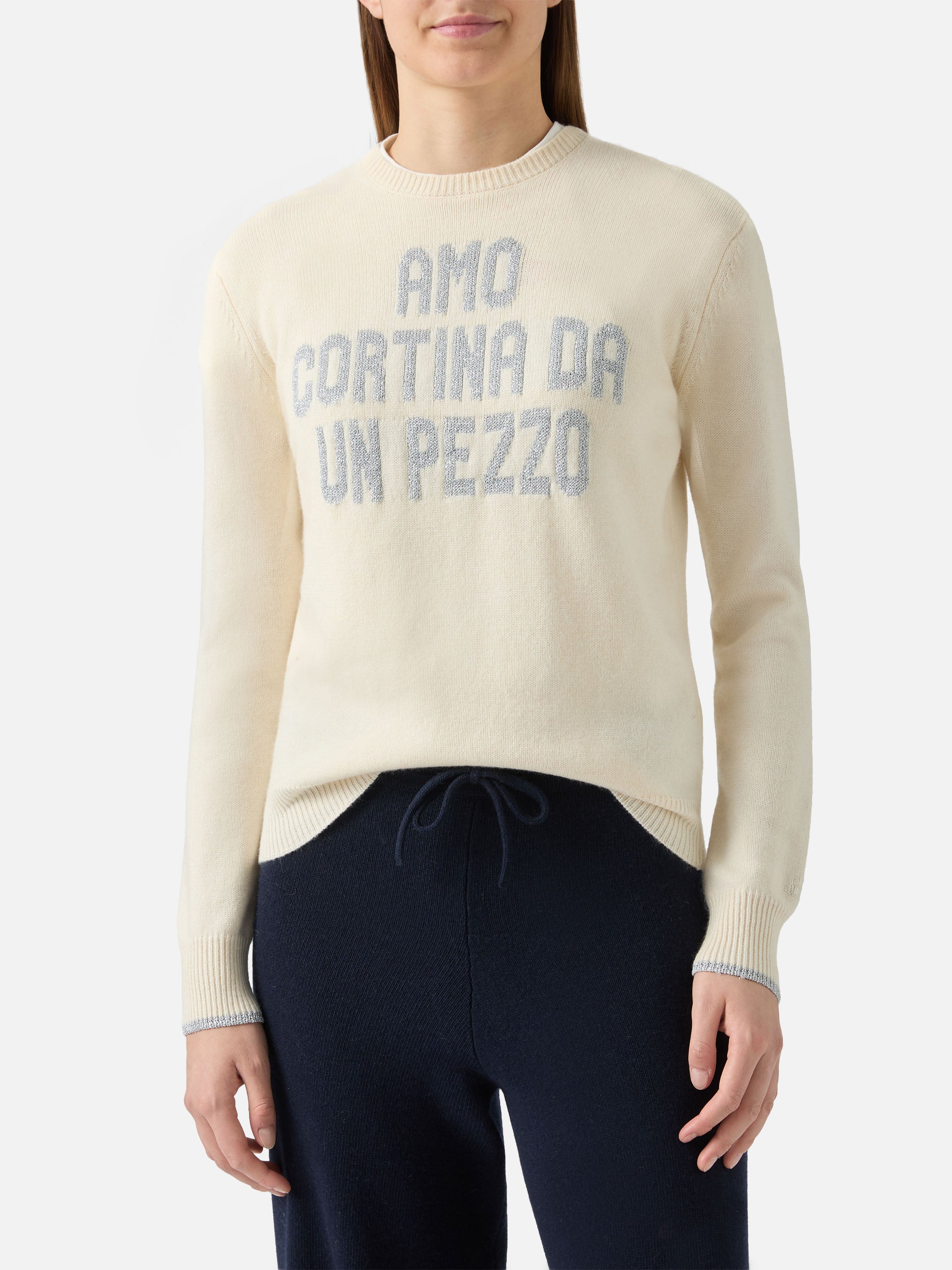 mc2-saint-barth-maglione-new-queen-donna-bianco-cashmere-amo-cortina-lurex image 1
