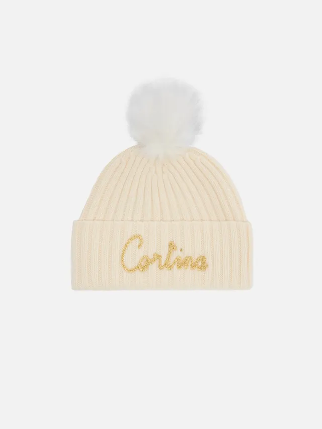 mc2-saint-barth-berretto-wengen-in-misto-cashmere-bianco-con-ricamo-lurex-cortin image 1