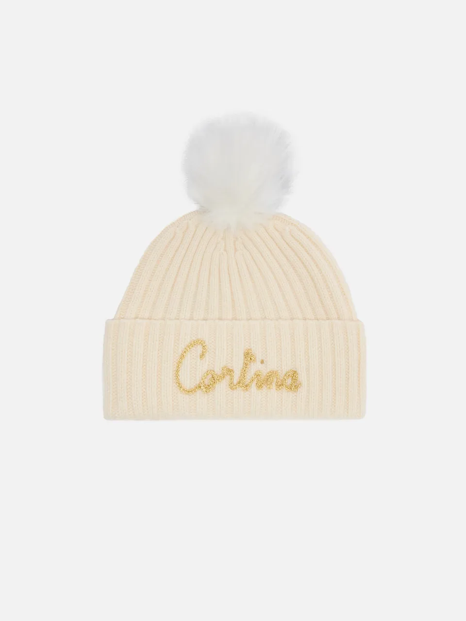 mc2-saint-barth-berretto-wengen-in-misto-cashmere-bianco-con-ricamo-lurex-cortin image 1